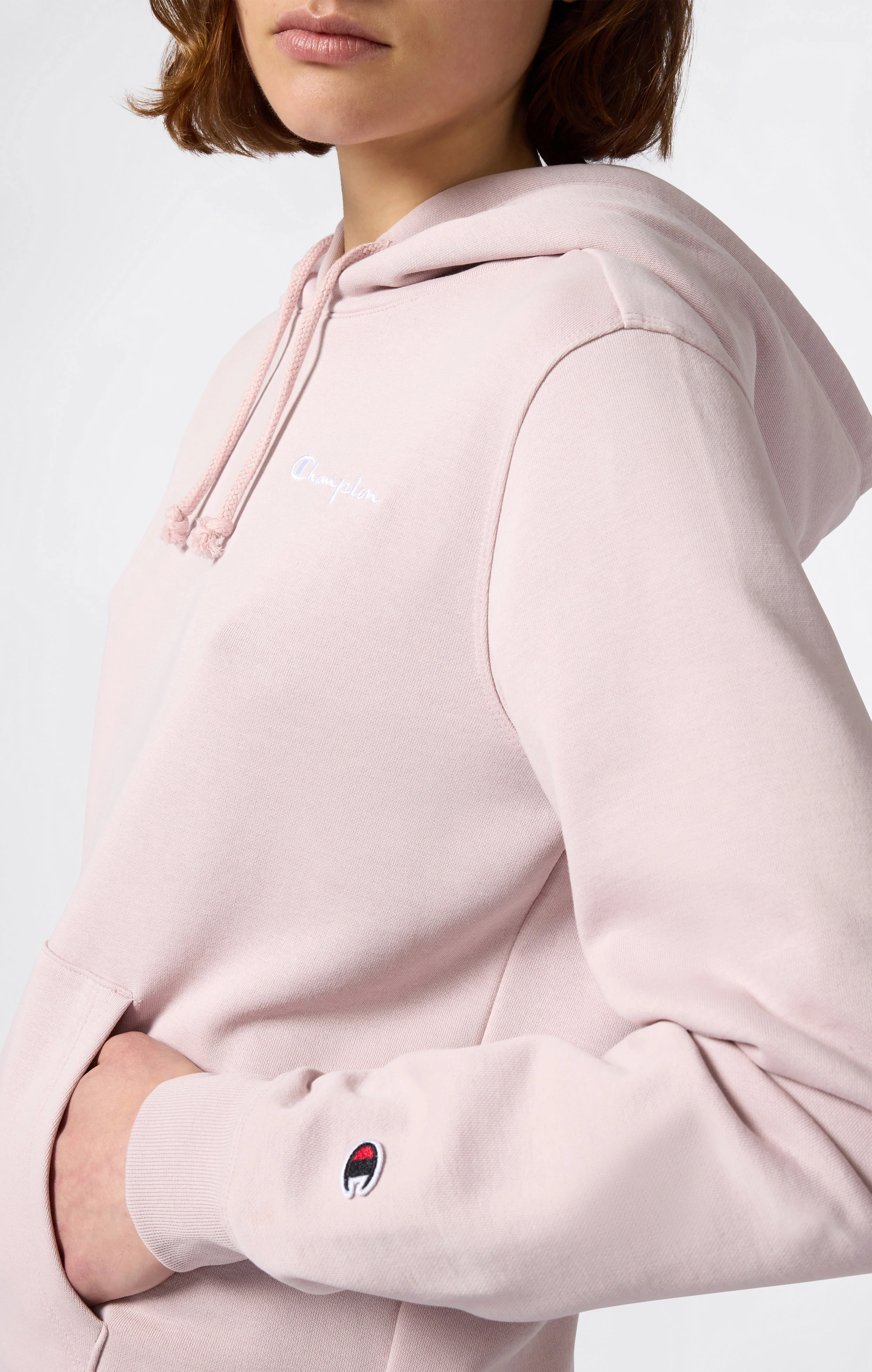 Women’s Fleece Hoodie with Small Embroidered Logo Icons - Image 3