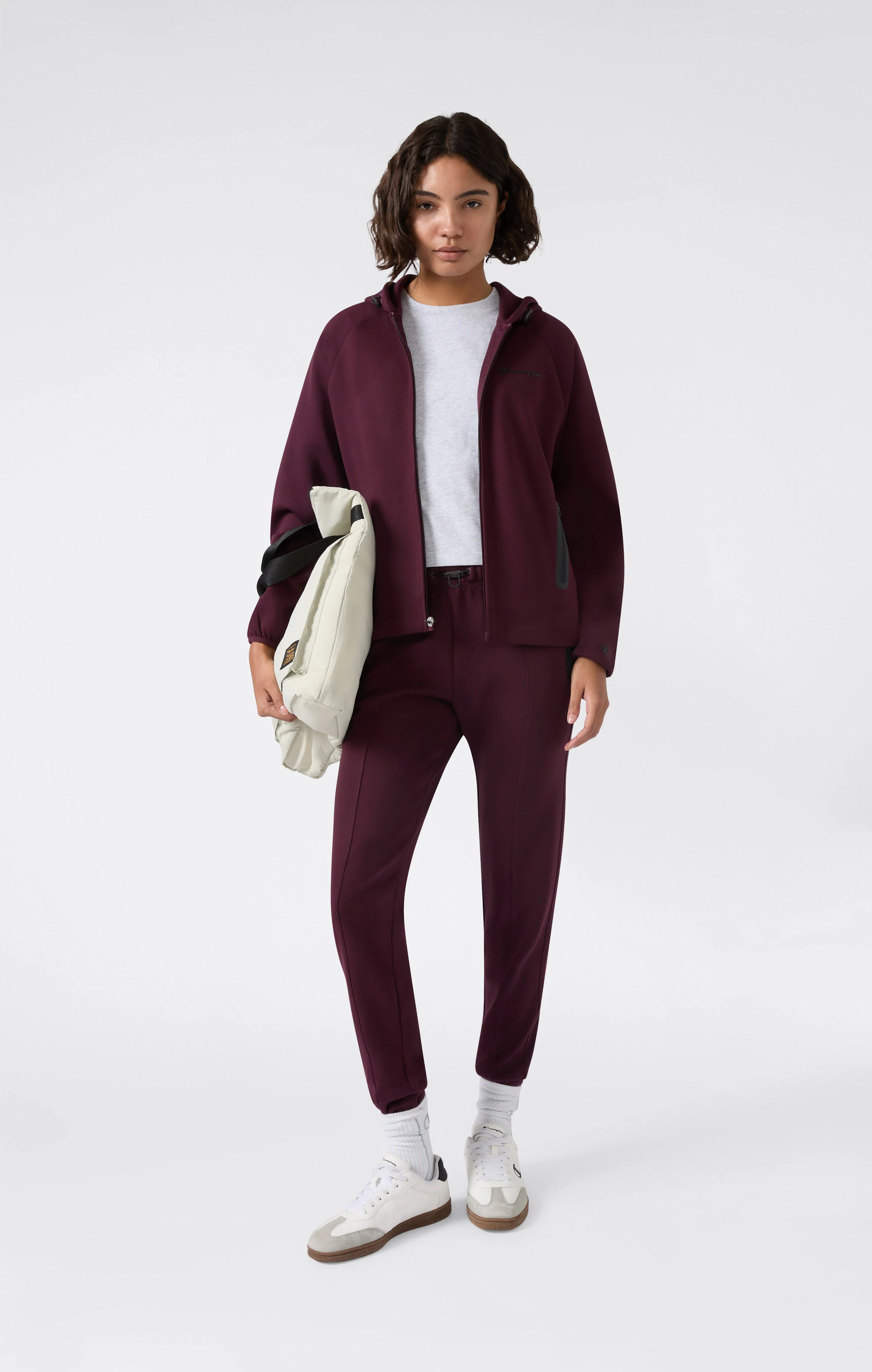 Women’s Full Zip Hoodie Stretch Poly-Cotton Sweatshirt C-Tech - Image 2