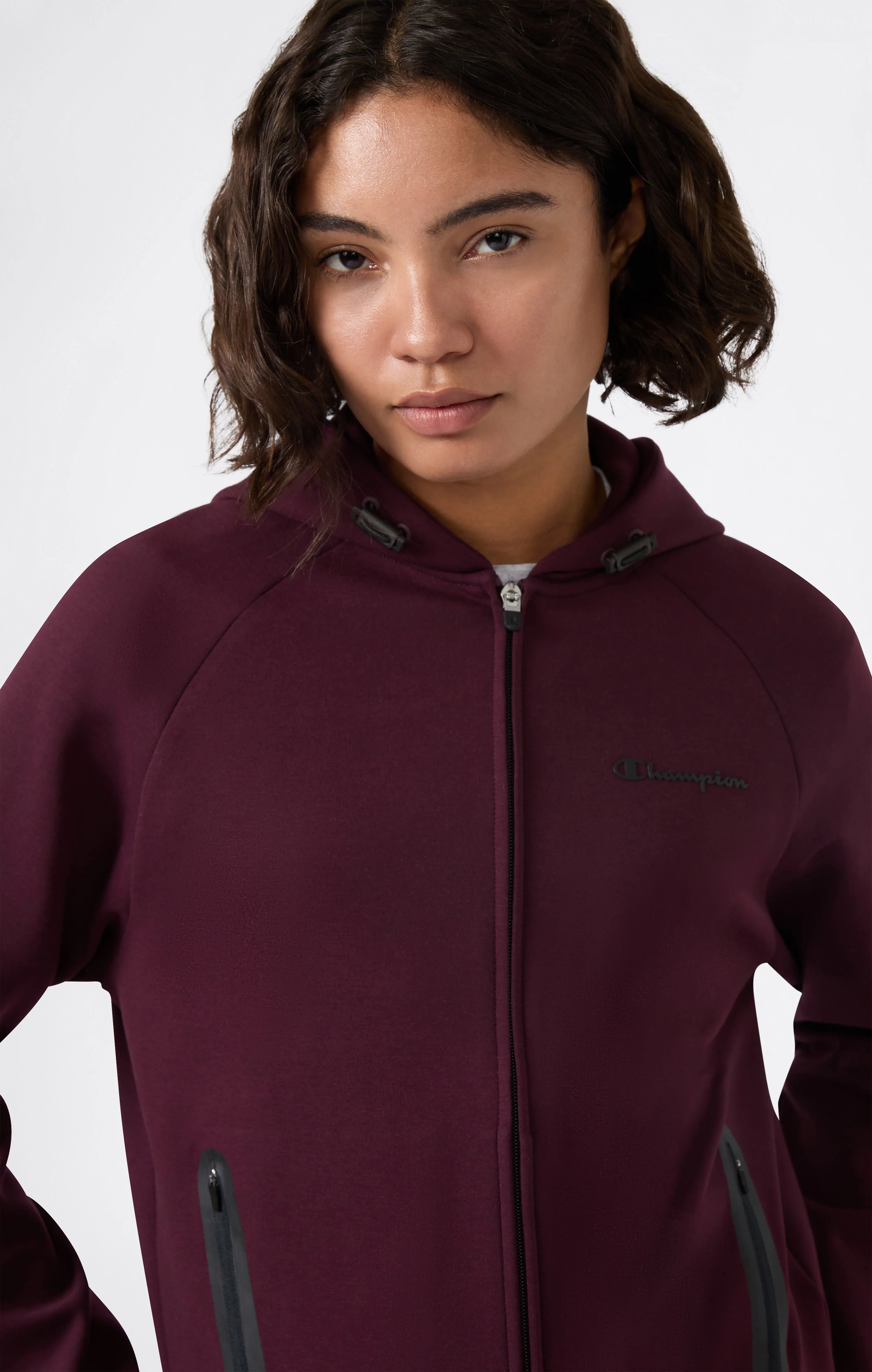 Women’s Full Zip Hoodie Stretch Poly-Cotton Sweatshirt C-Tech - Image 3