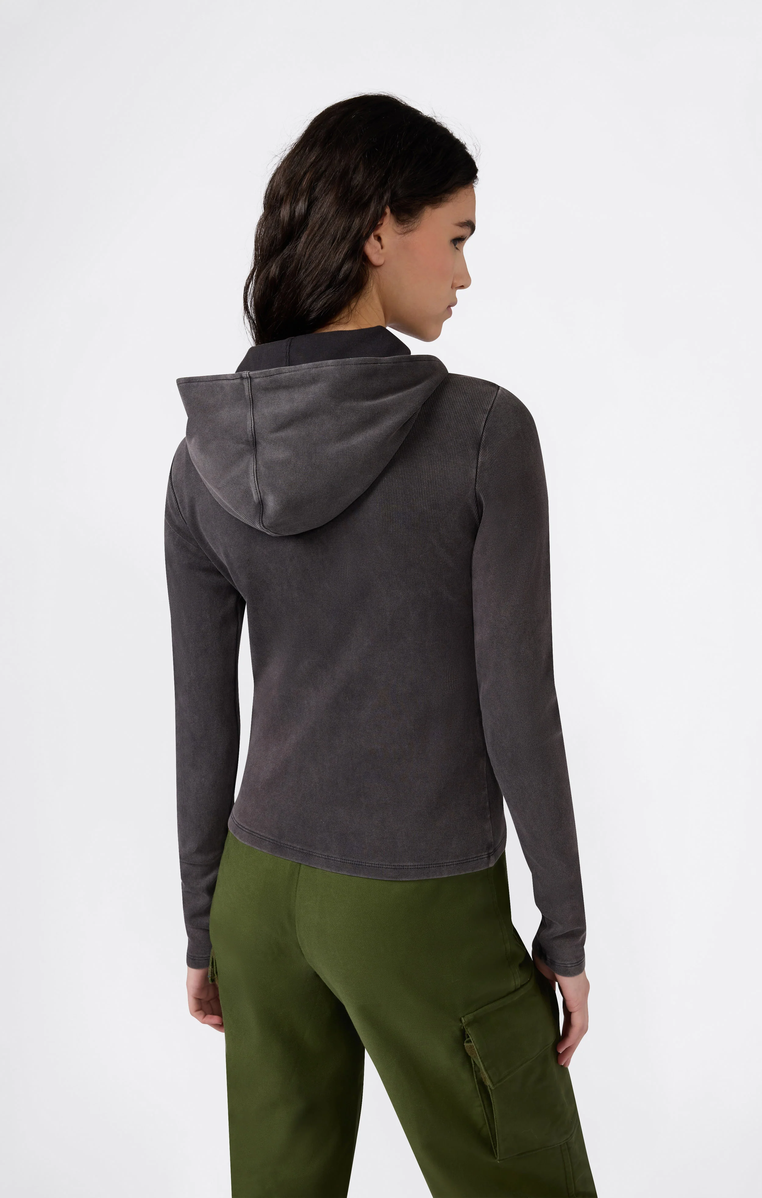 Women's Full-Zip Hoodie in Stretch Jersey Icons - Image 3