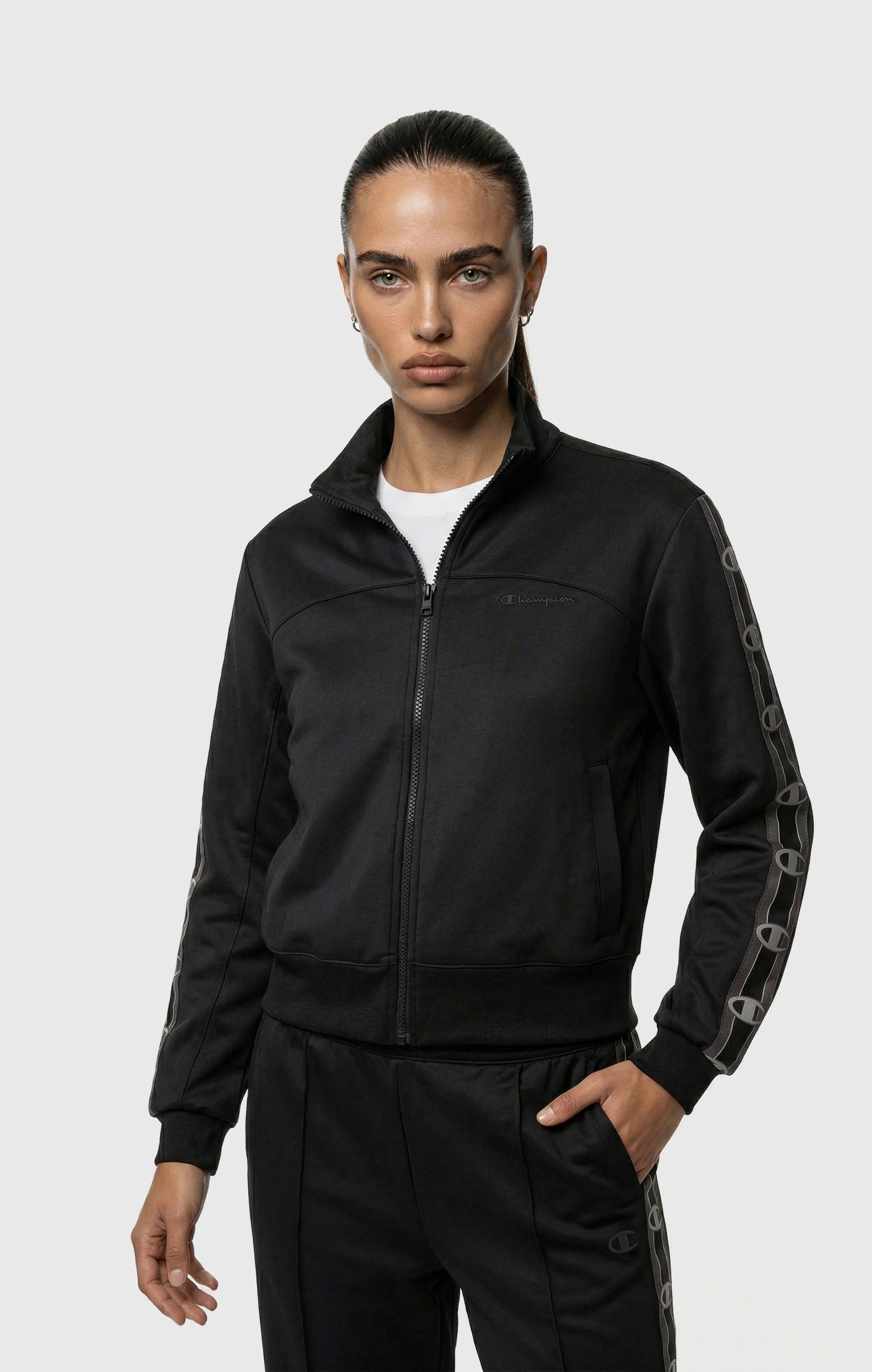 Women’s Full Zip Tape Logo Interlock Sweatshirt