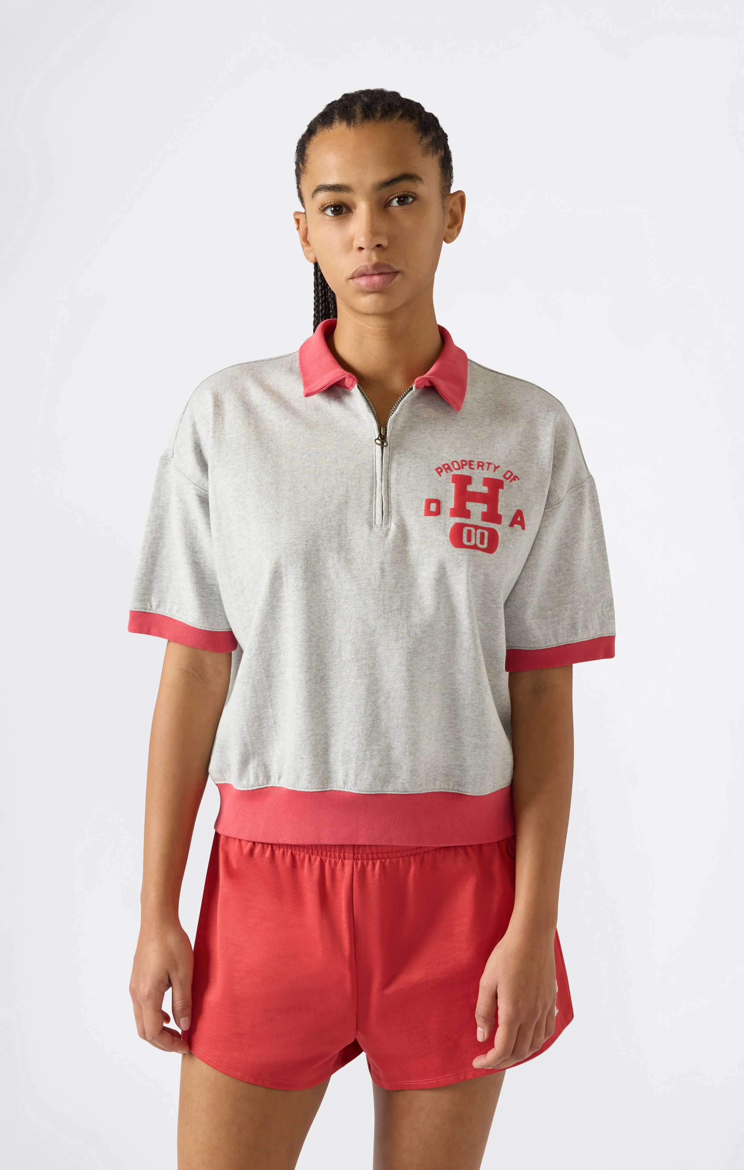 Women’s Half Zip Polo T-Shirt Time Capsule