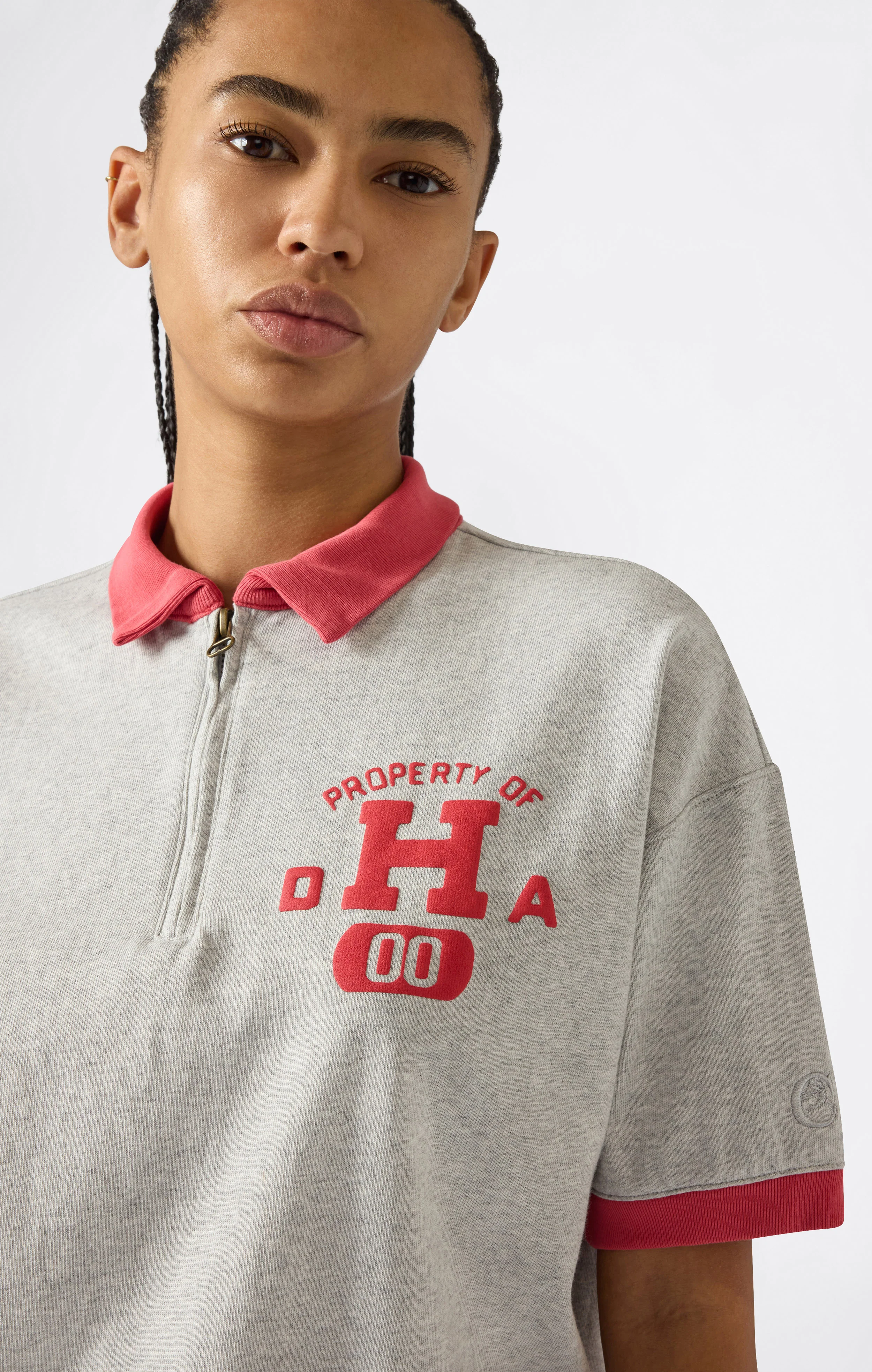 Women’s Half Zip Polo T-Shirt Time Capsule - Image 2