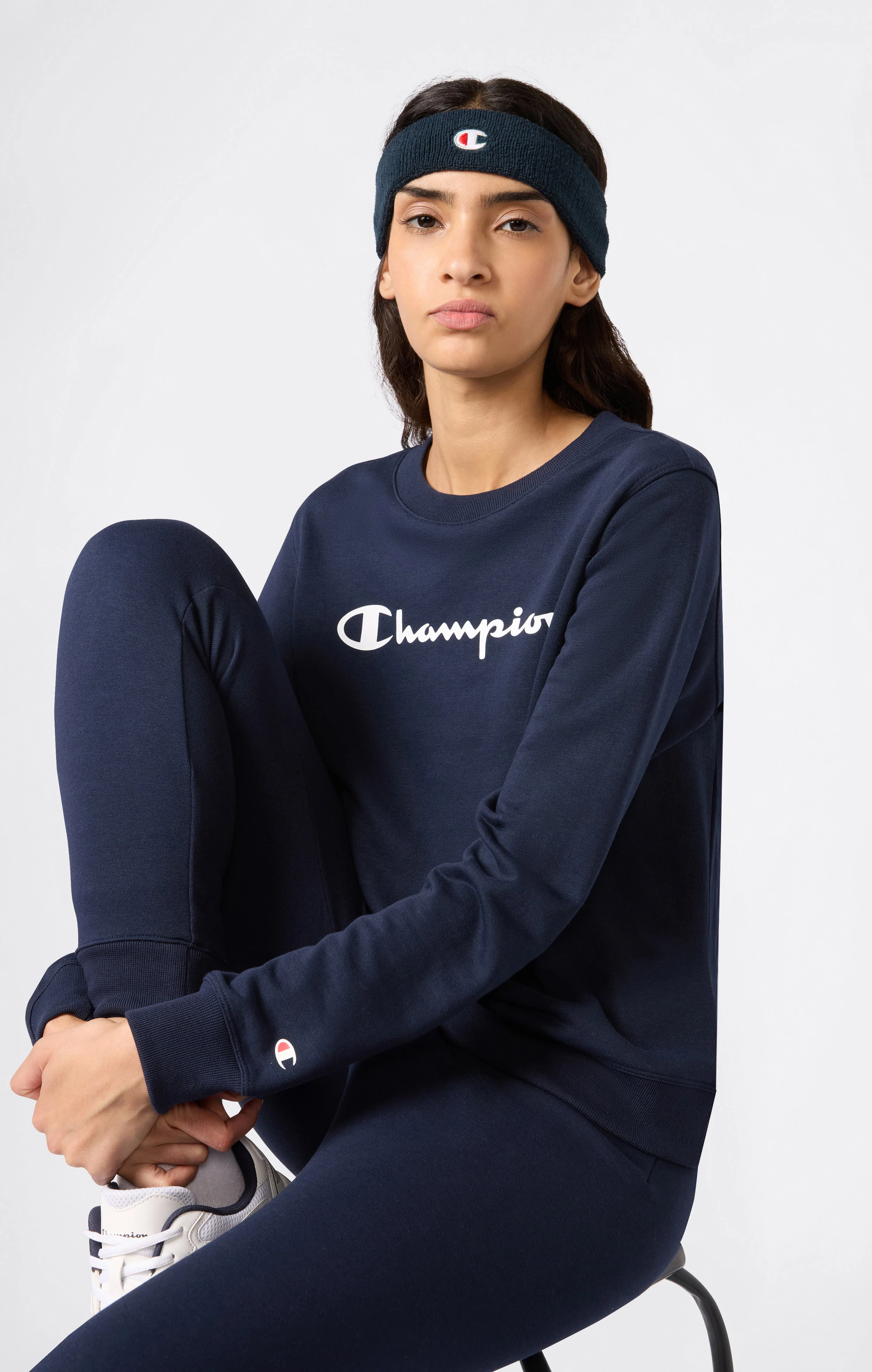 Women’s Lightweight Crewneck Sweatshirt with Maxi Printed Logo - Image 3