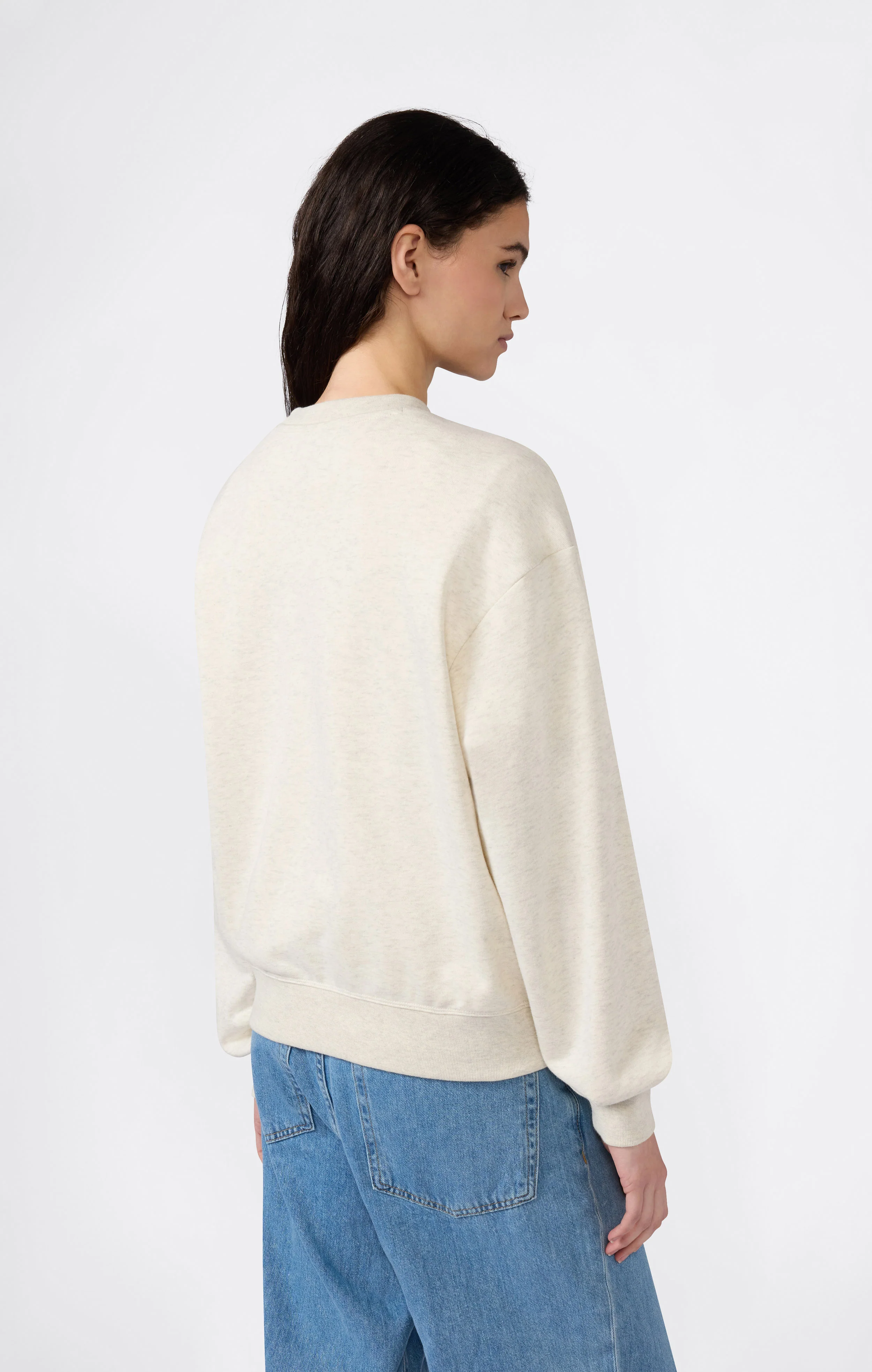 Women’s Lightweight Crewneck Sweatshirt with Tonal Embroidered “C” Logo Icons - Image 3