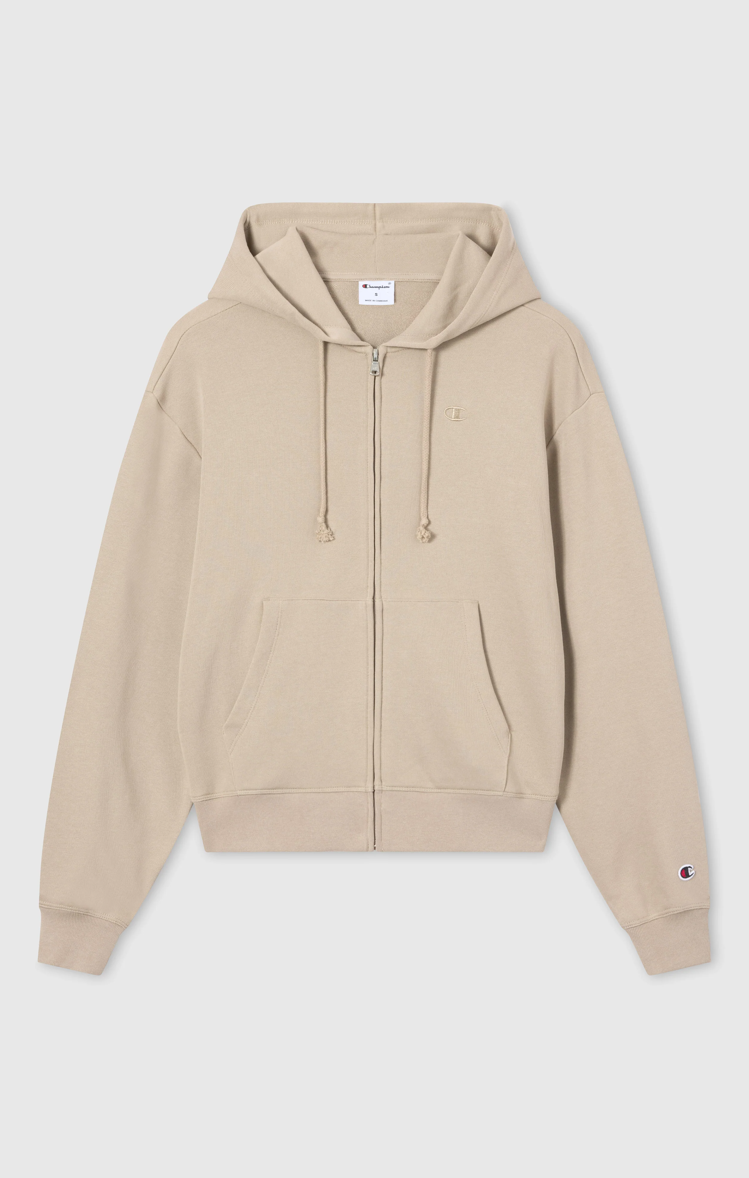 Women’s Lightweight Full Zip Hooded Sweatshirt with Tonal Embroidered “C” Logo Icons - Image 5