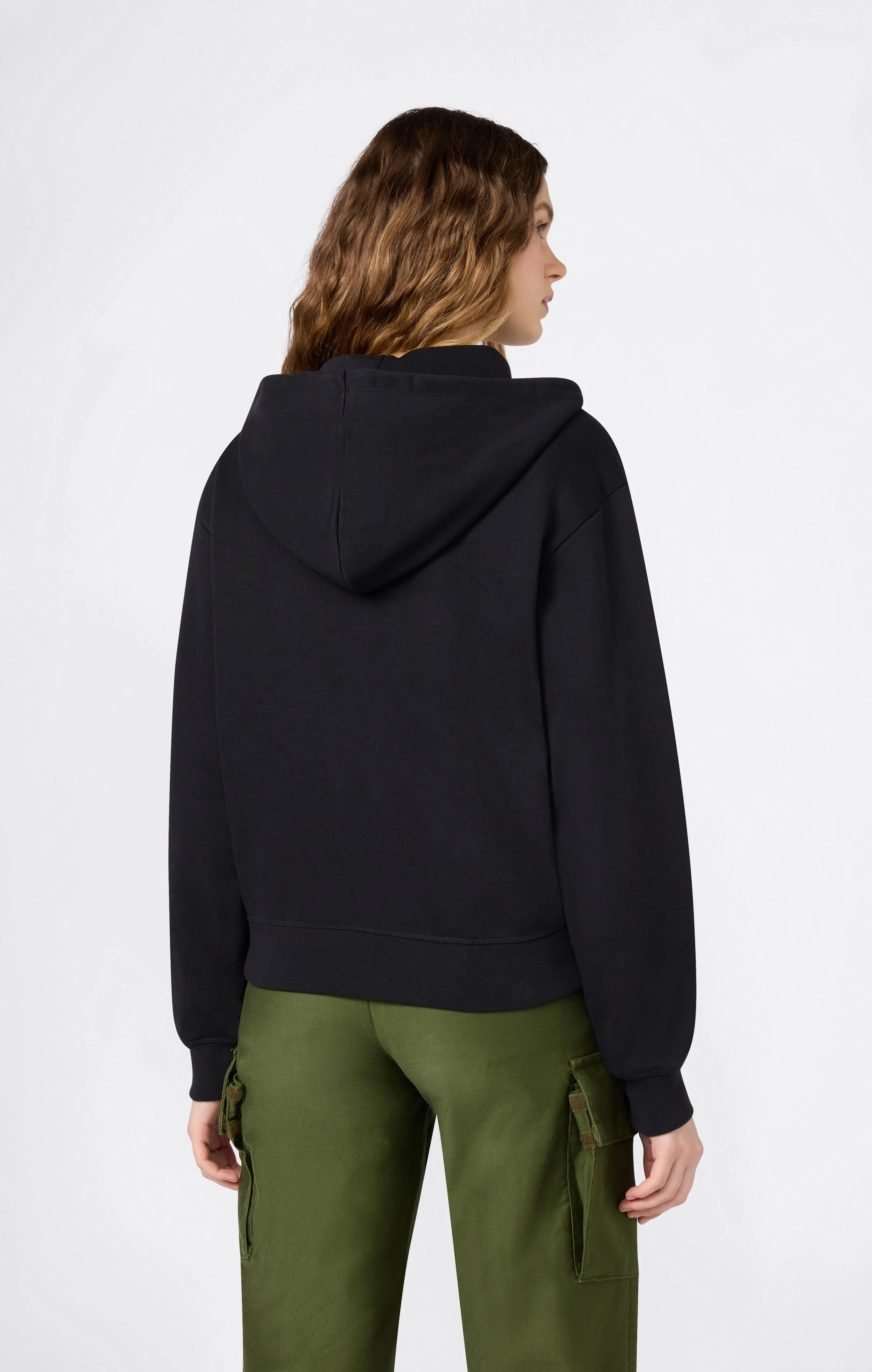 Women’s Lightweight Full Zip Hooded Sweatshirt with Tonal Embroidered “C” Logo Icons - Image 4