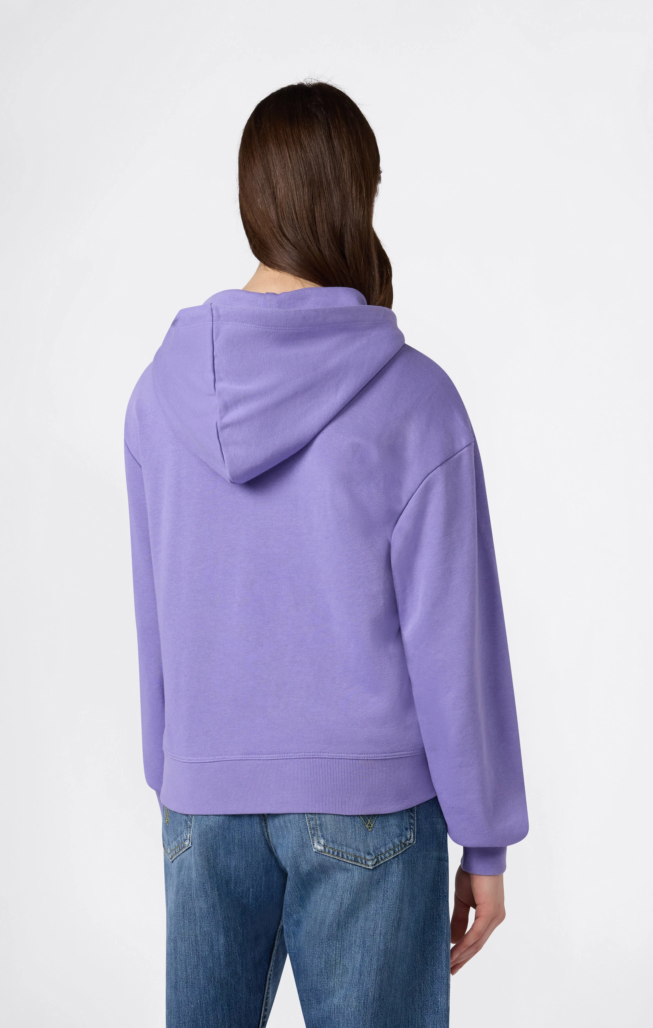 Women’s Lightweight Full Zip Hooded Sweatshirt with Tonal Embroidered “C” Logo Icons - Image 4