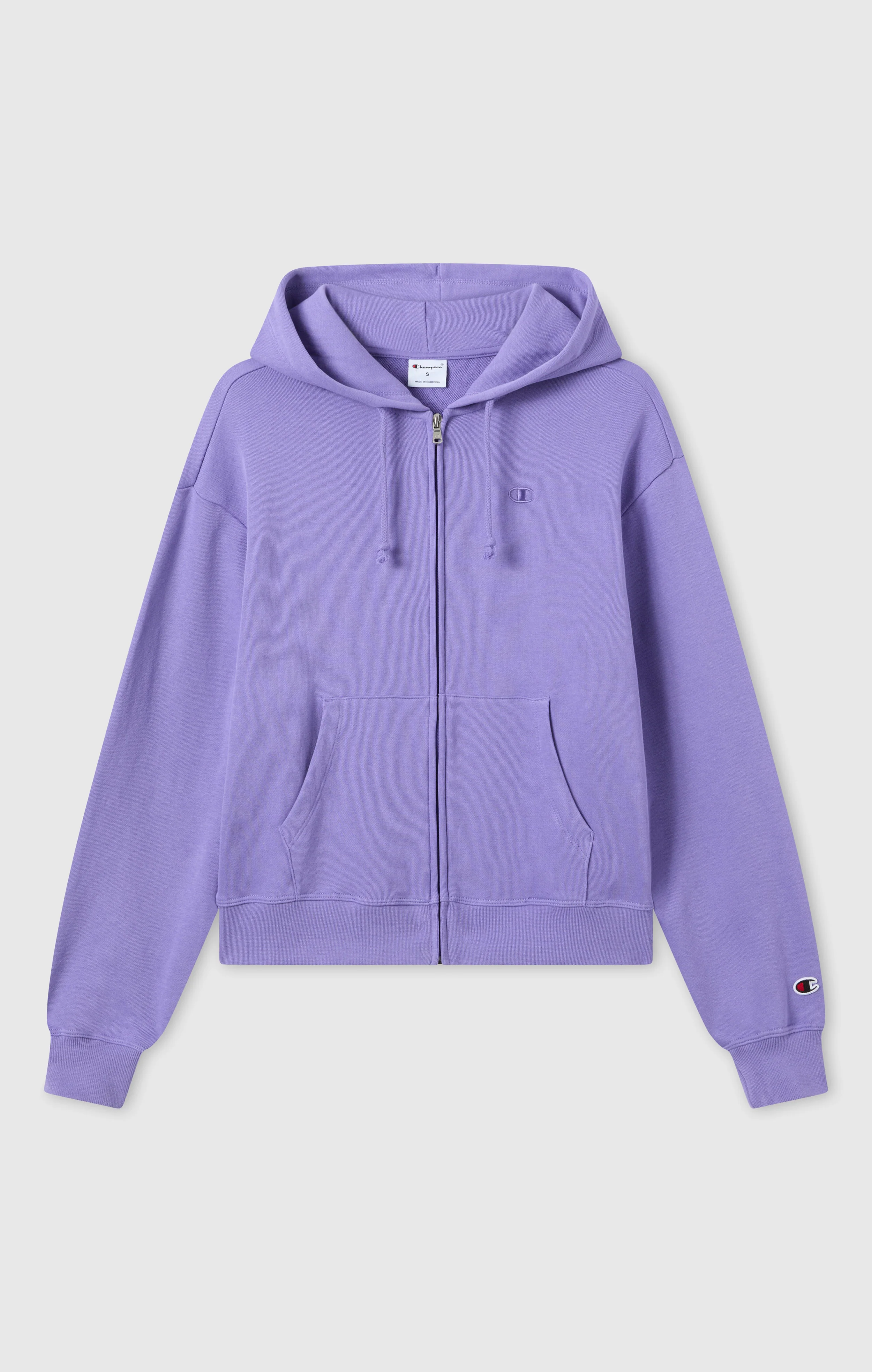 Women’s Lightweight Full Zip Hooded Sweatshirt with Tonal Embroidered “C” Logo Icons - Image 5