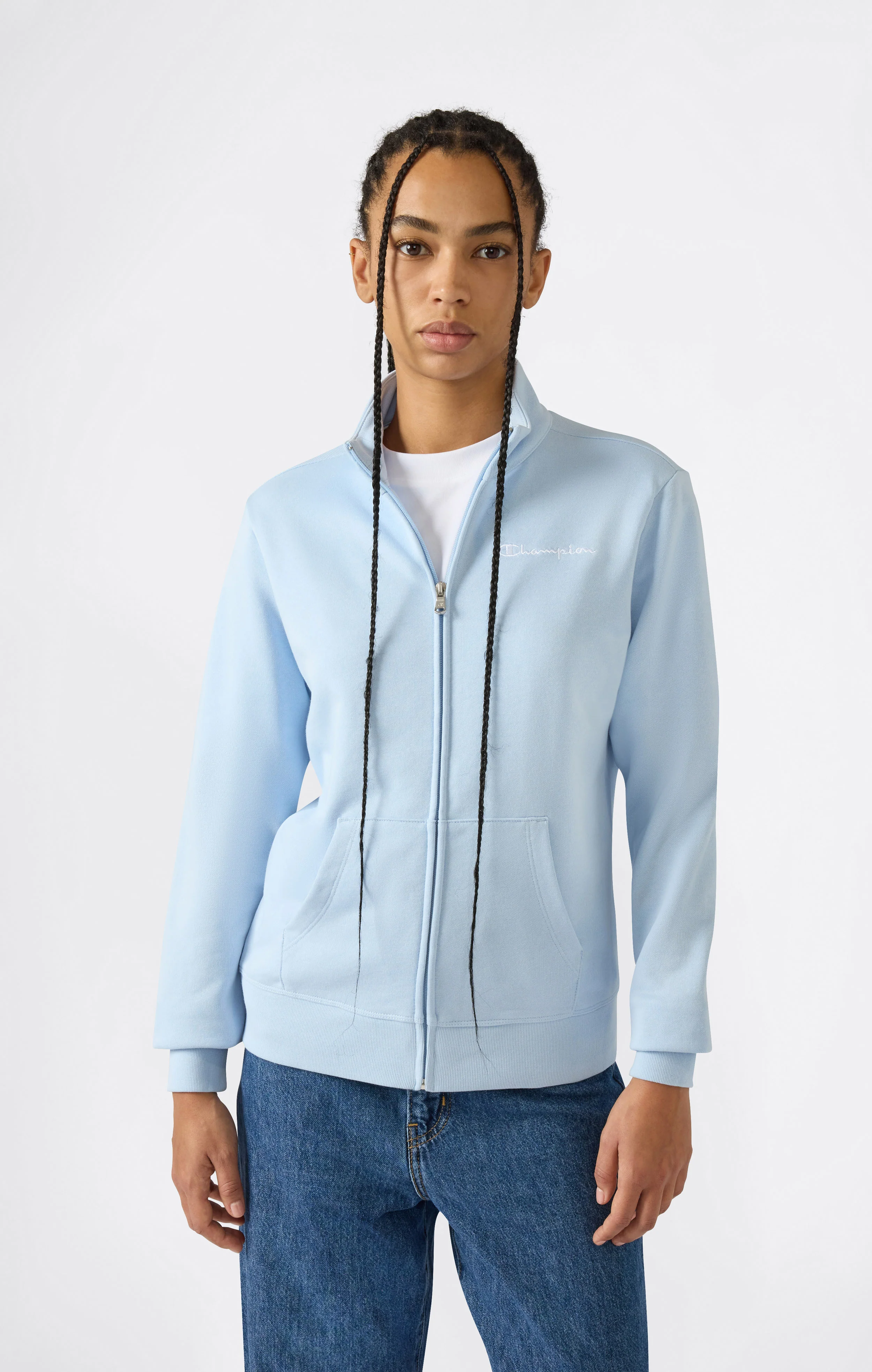 Women’s Lightweight Full Zip Sweatshirt with Contrast Logo Icons