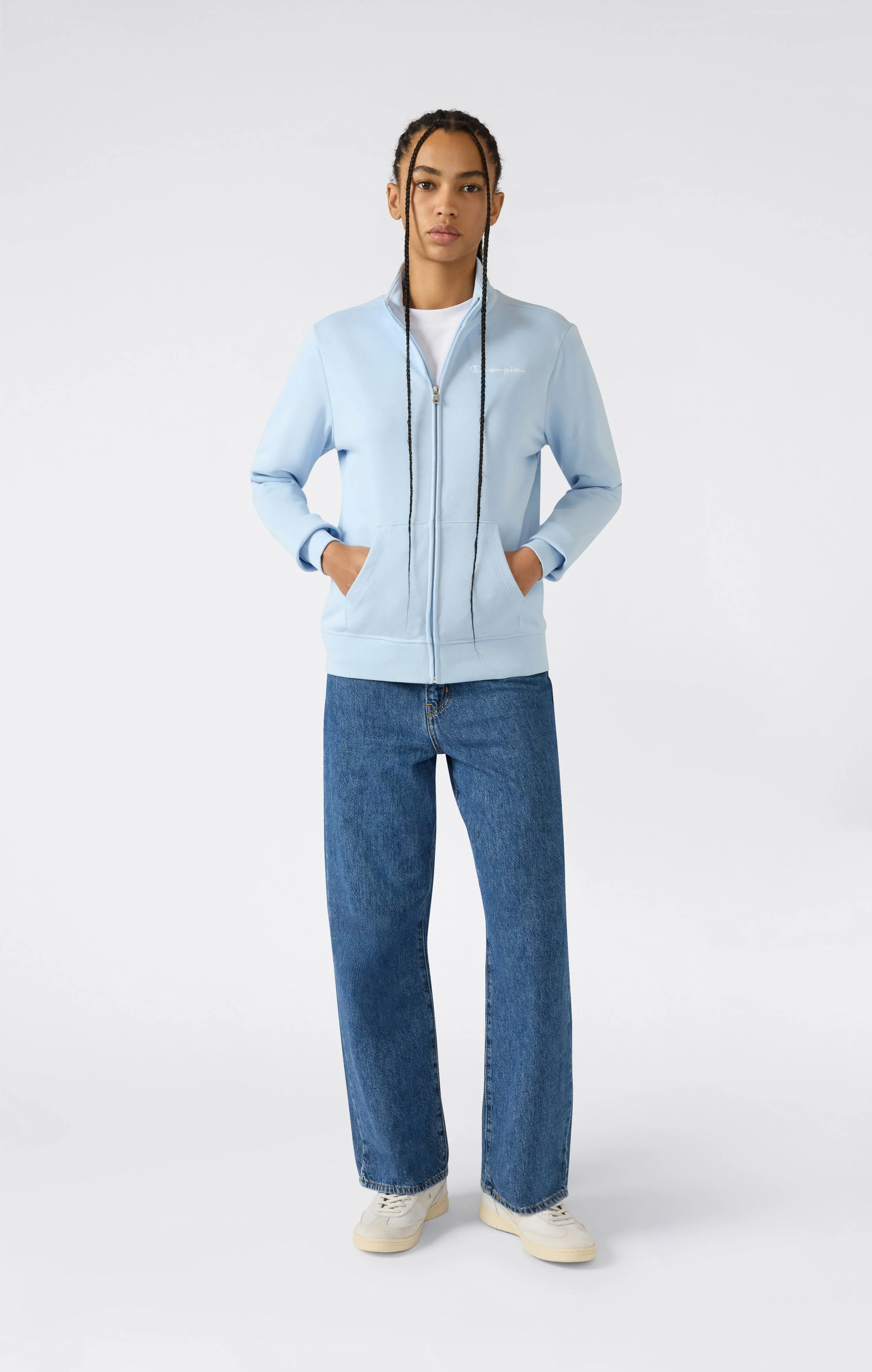 Women’s Lightweight Full Zip Sweatshirt with Contrast Logo Icons - Image 4