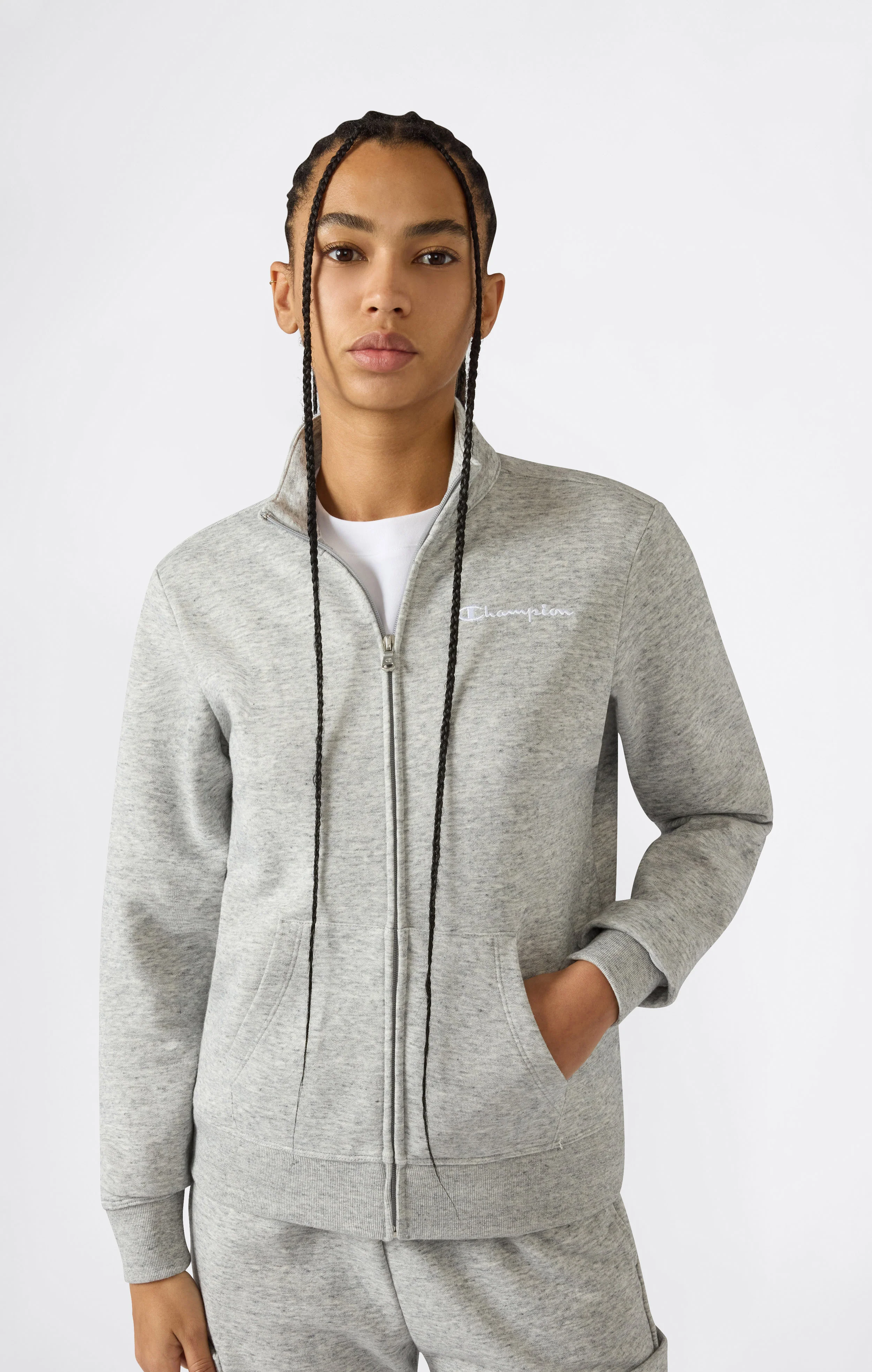 Women’s Lightweight Full Zip Sweatshirt with Contrast Logo Icons
