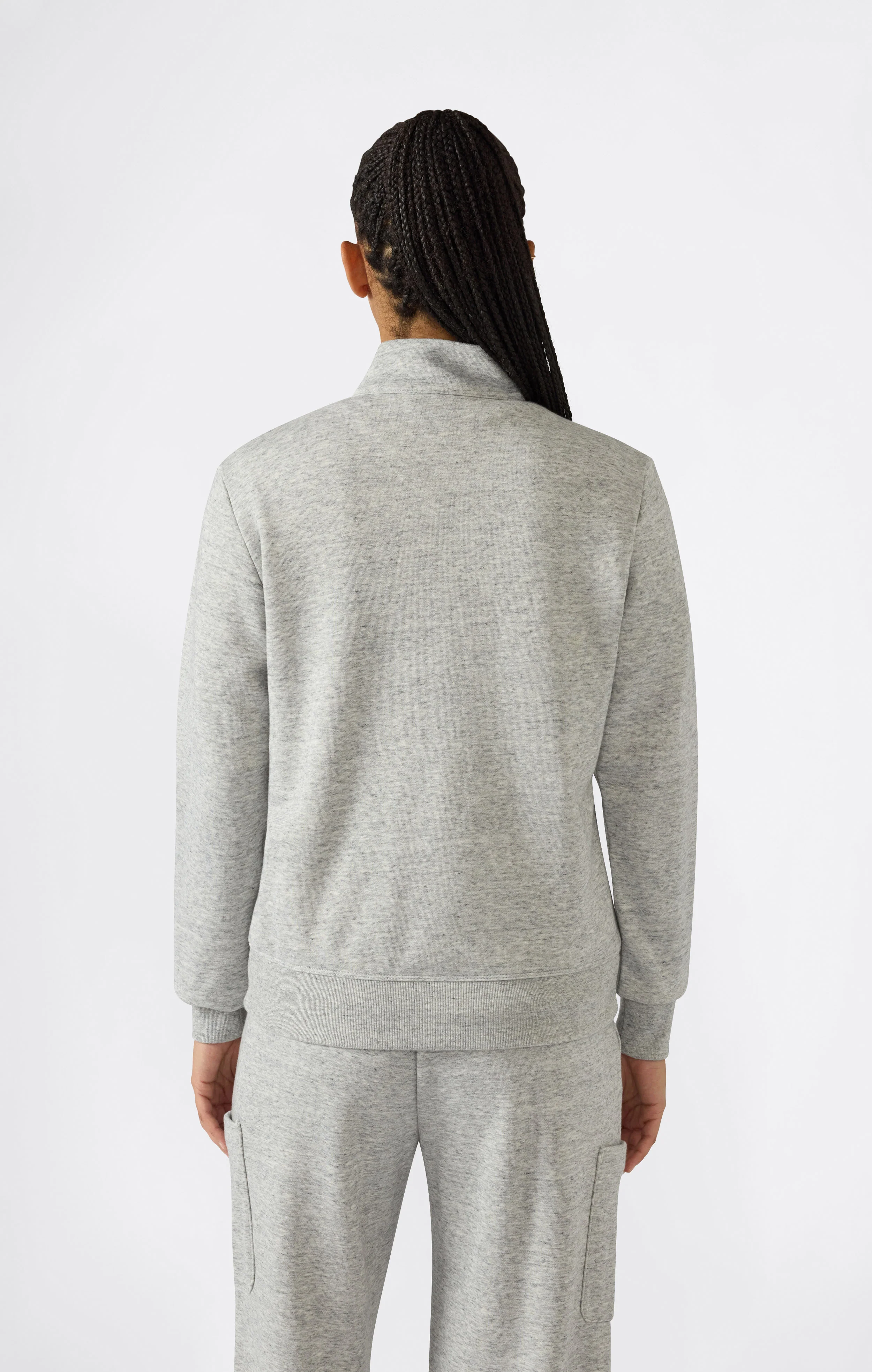 Women’s Lightweight Full Zip Sweatshirt with Contrast Logo Icons - Image 3