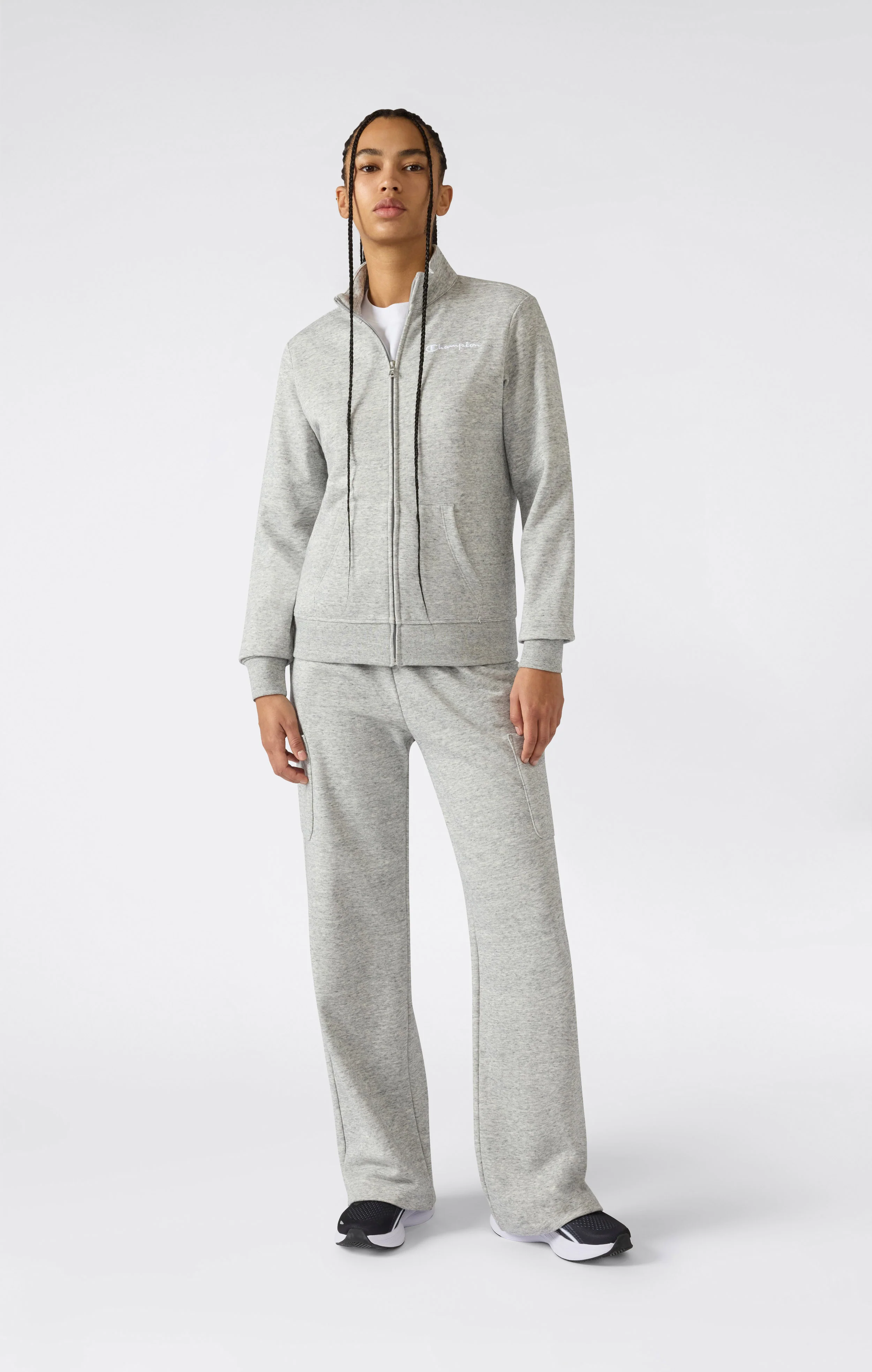 Women’s Lightweight Full Zip Sweatshirt with Contrast Logo Icons - Image 4