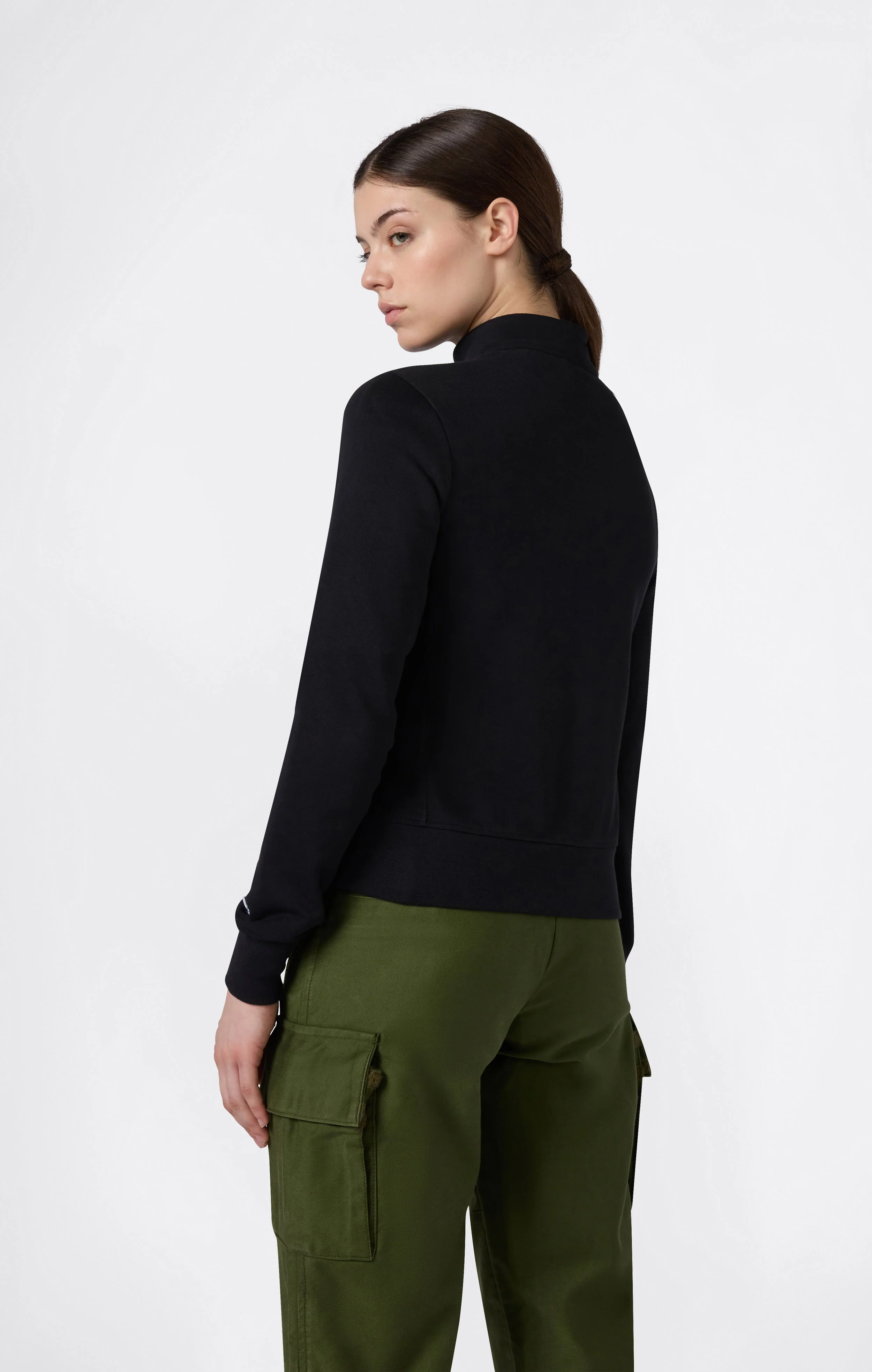 Women’s Lightweight Full Zip Sweatshirt with Tonal Embroidered “C” Logo Icons - Image 4