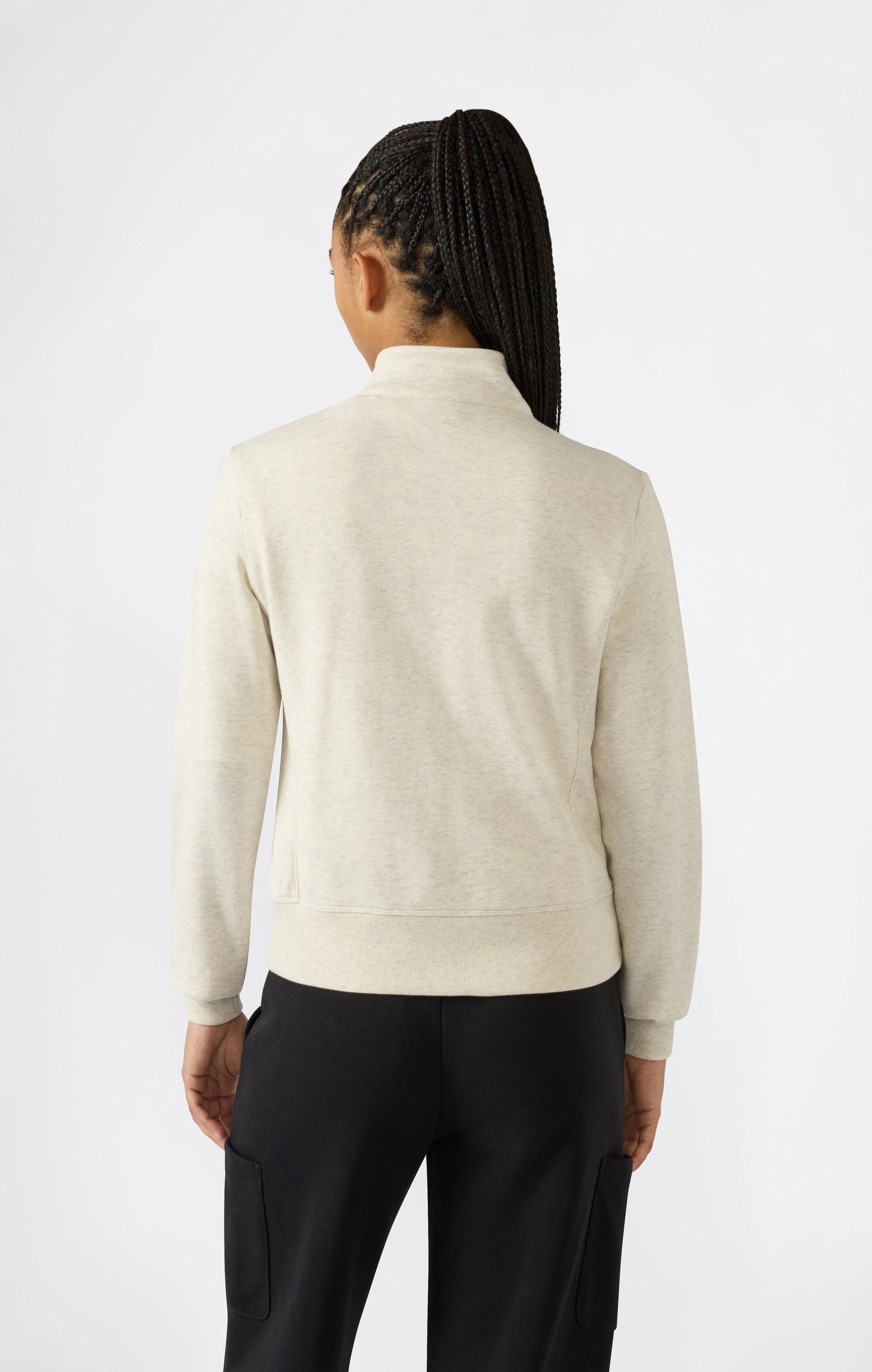 Women’s Lightweight Full Zip Sweatshirt with Tonal Embroidered “C” Logo Icons - Image 3
