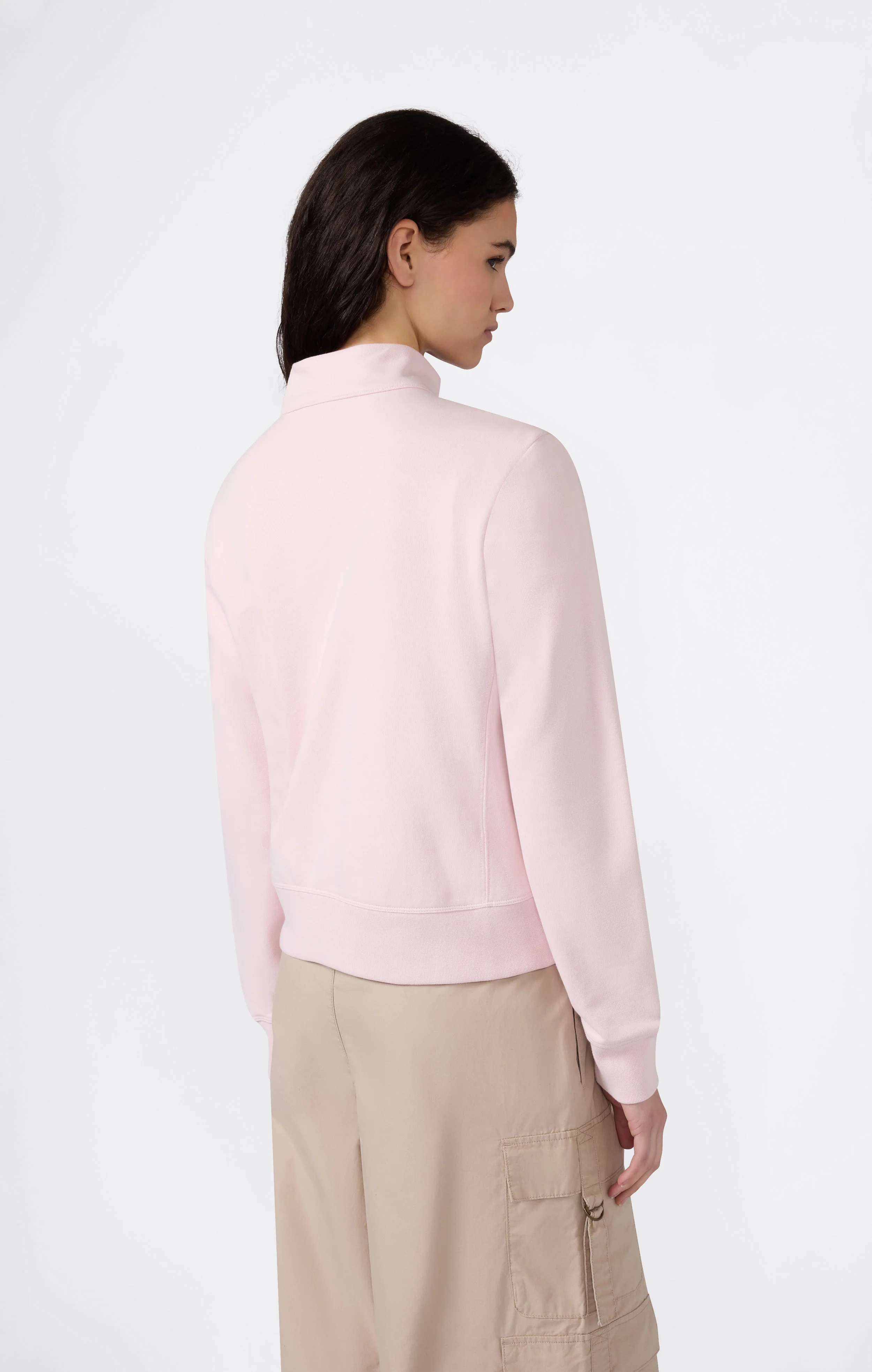 Women’s Lightweight Full Zip Sweatshirt with Tonal Embroidered “C” Logo Icons - Image 3