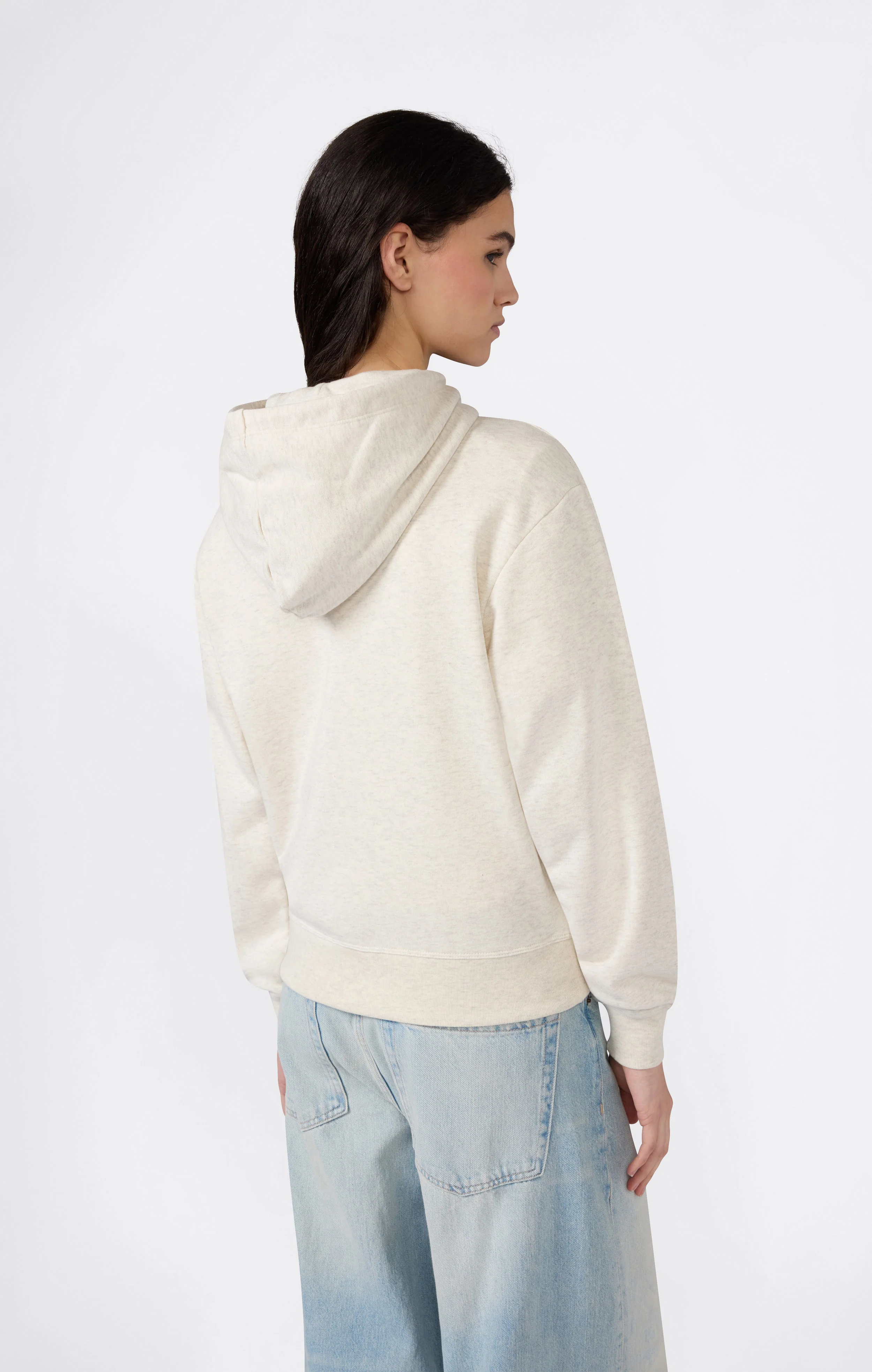 Women’s Lightweight Hooded Sweatshirt with Tonal Embroidered “C” Logo Icons - Image 3