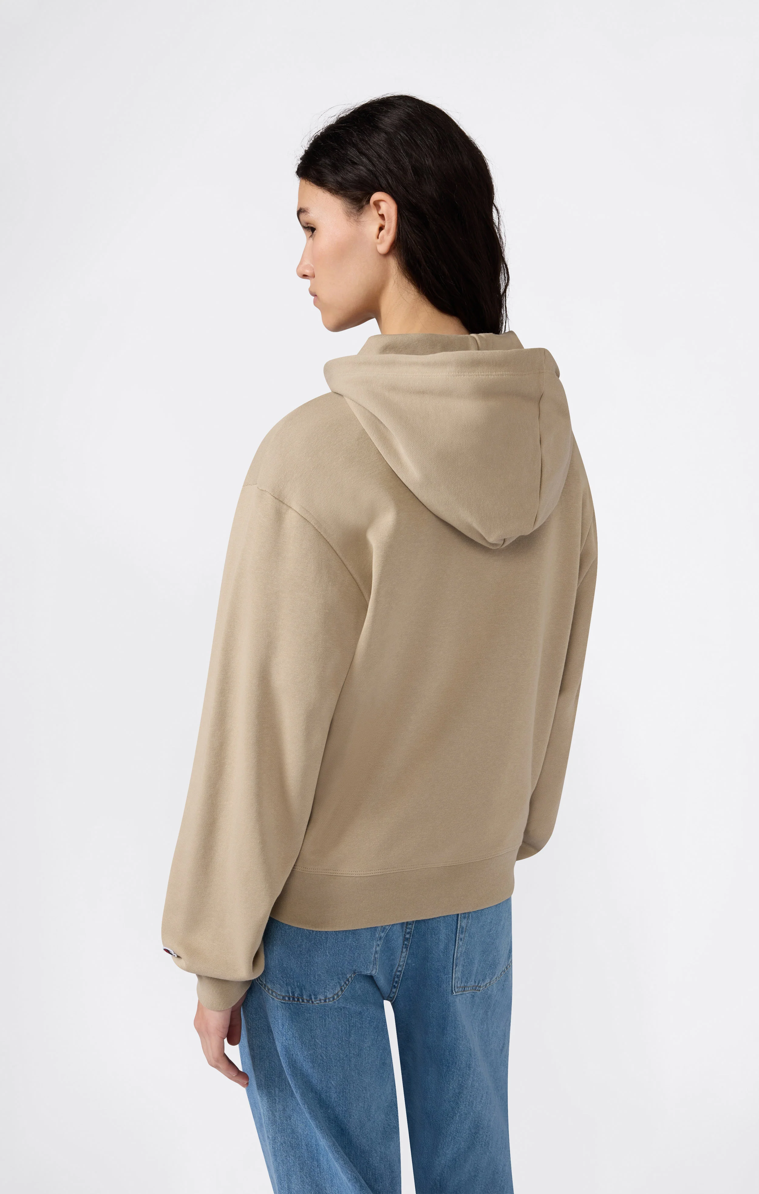 Women’s Lightweight Hooded Sweatshirt with Tonal Embroidered Maxi Logo Icons - Image 3