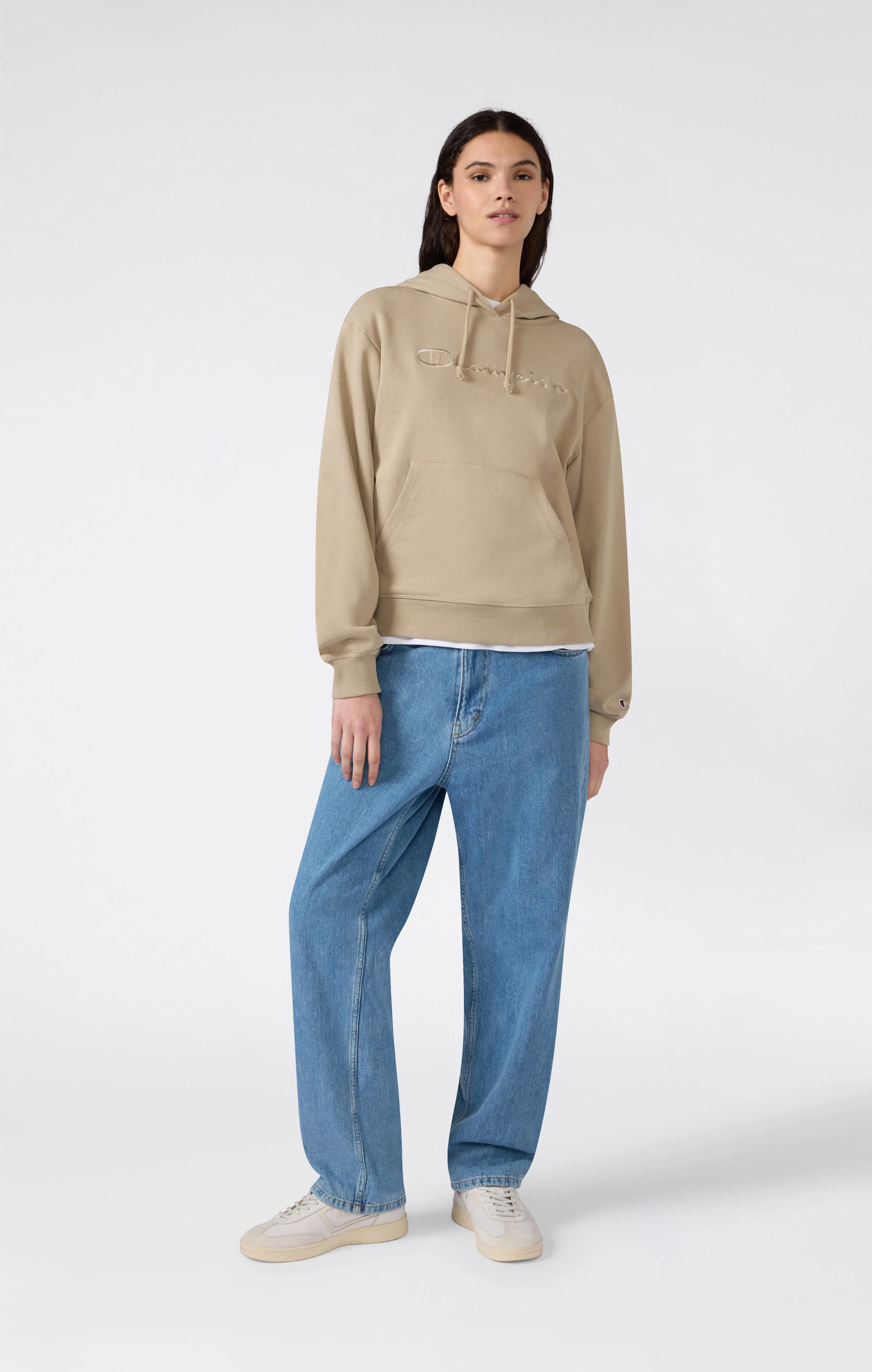 Women’s Lightweight Hooded Sweatshirt with Tonal Embroidered Maxi Logo Icons - Image 4