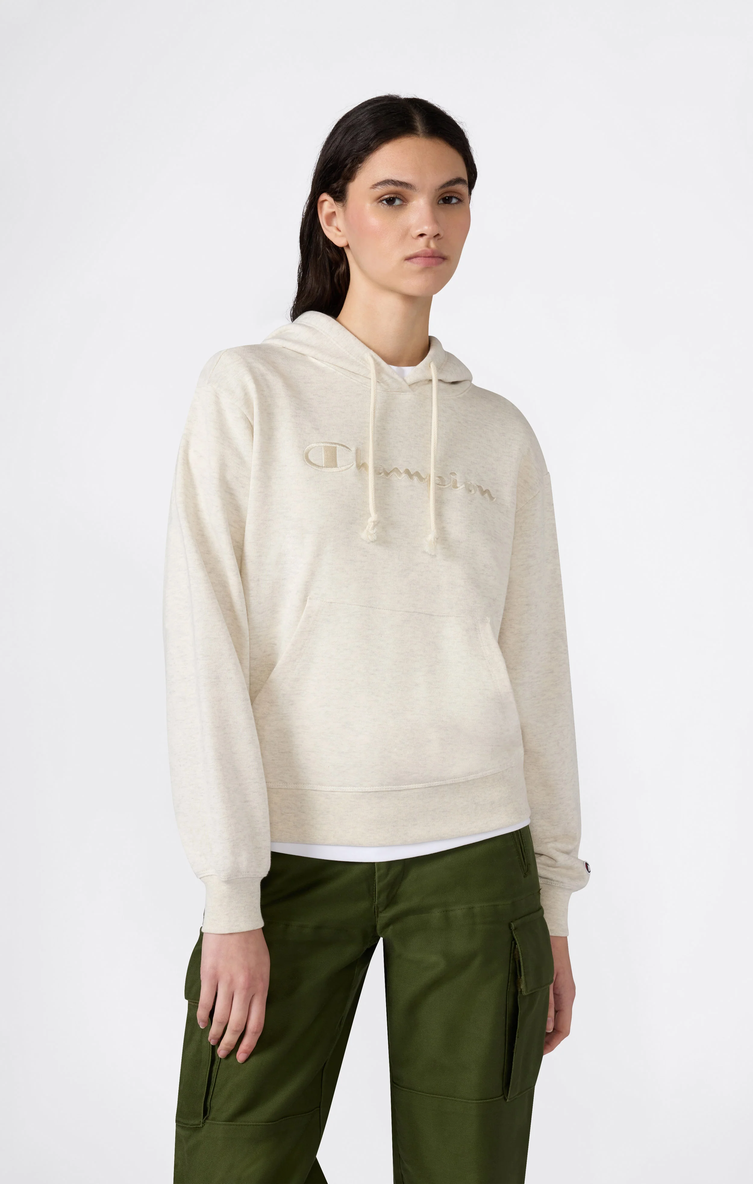 Women’s Lightweight Hooded Sweatshirt with Tonal Embroidered Maxi Logo Icons