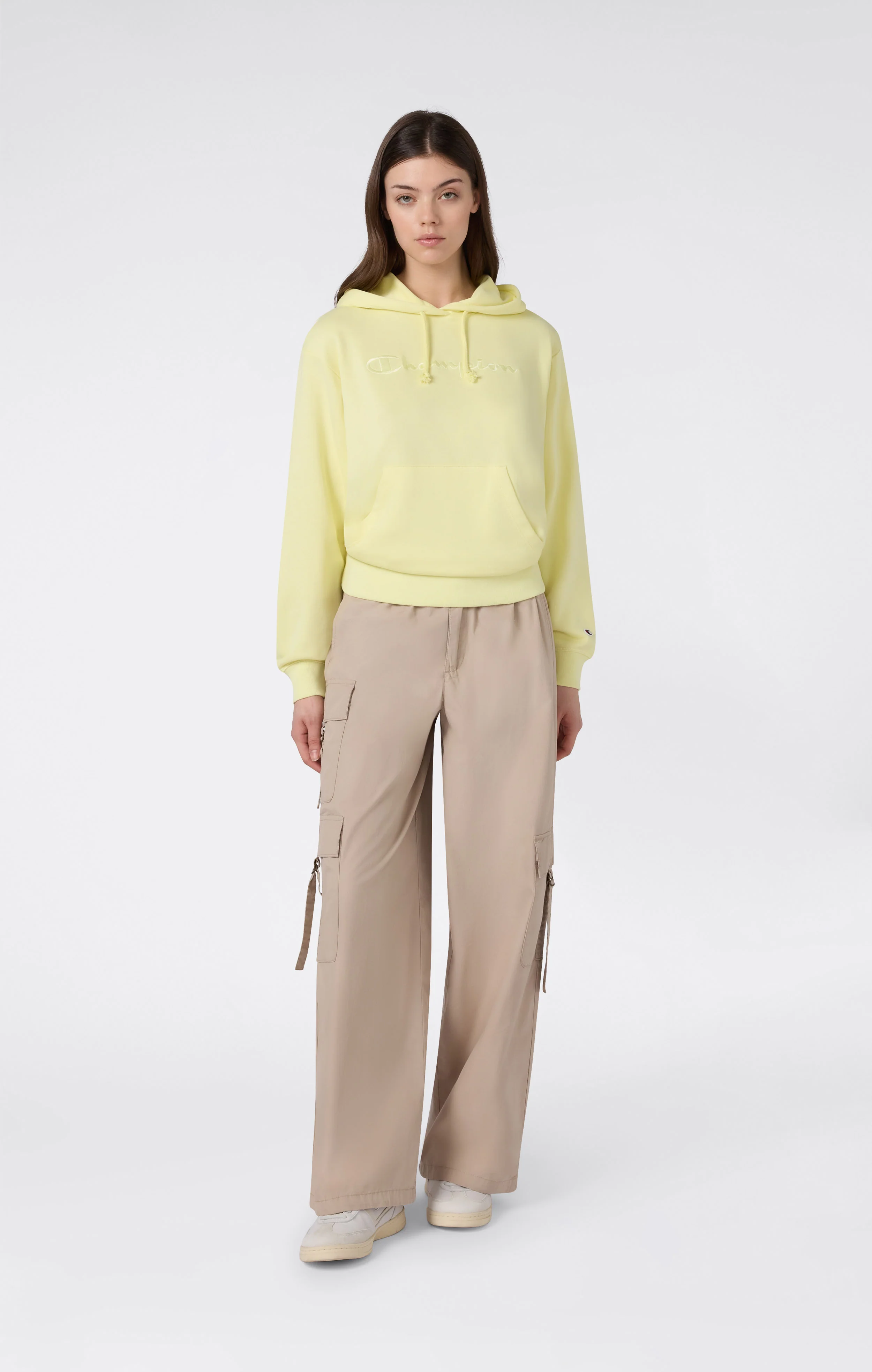 Women’s Lightweight Hooded Sweatshirt with Tonal Embroidered Maxi Logo Icons - Image 2