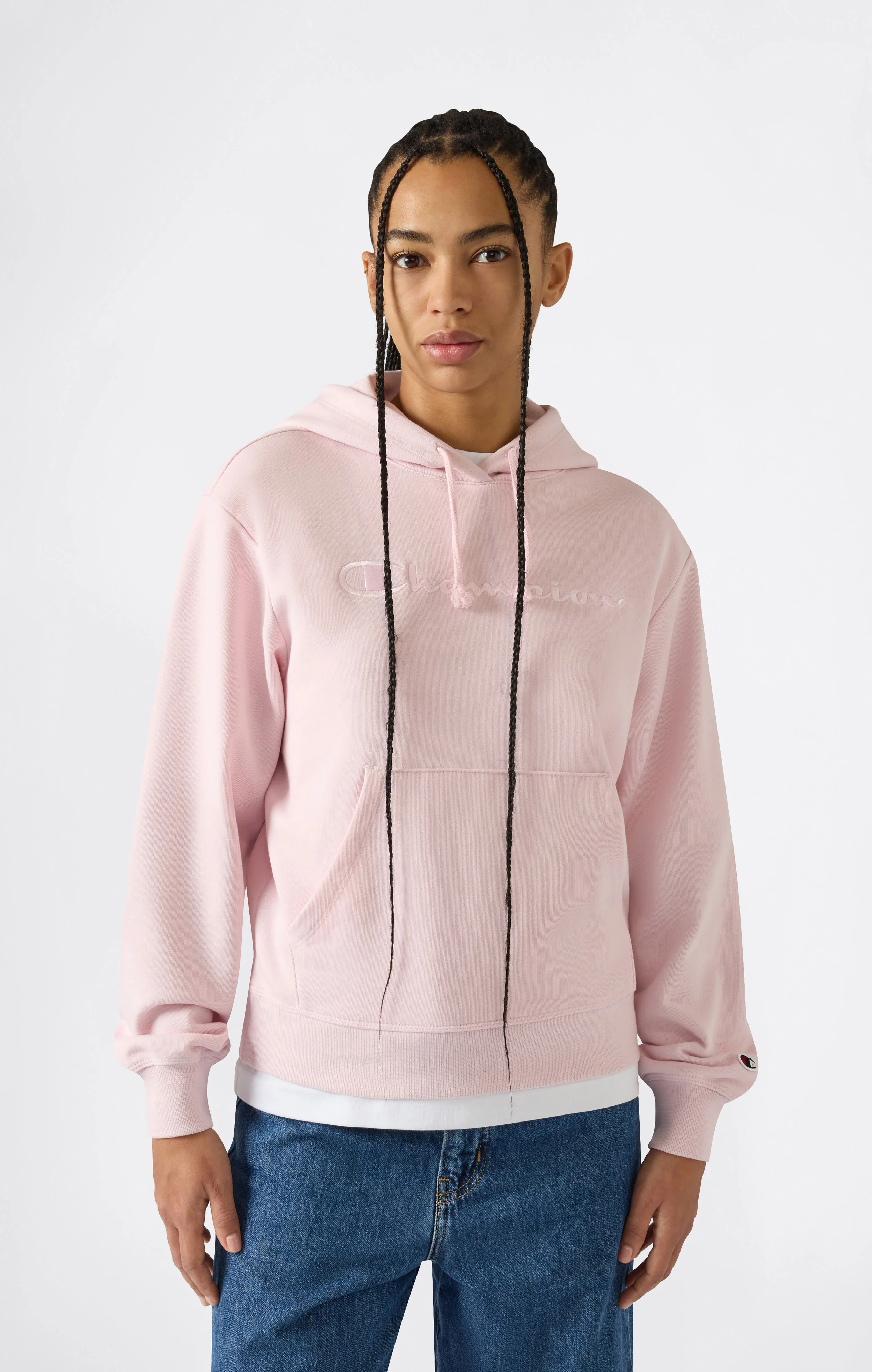 Women’s Lightweight Hooded Sweatshirt with Tonal Embroidered Maxi Logo Icons