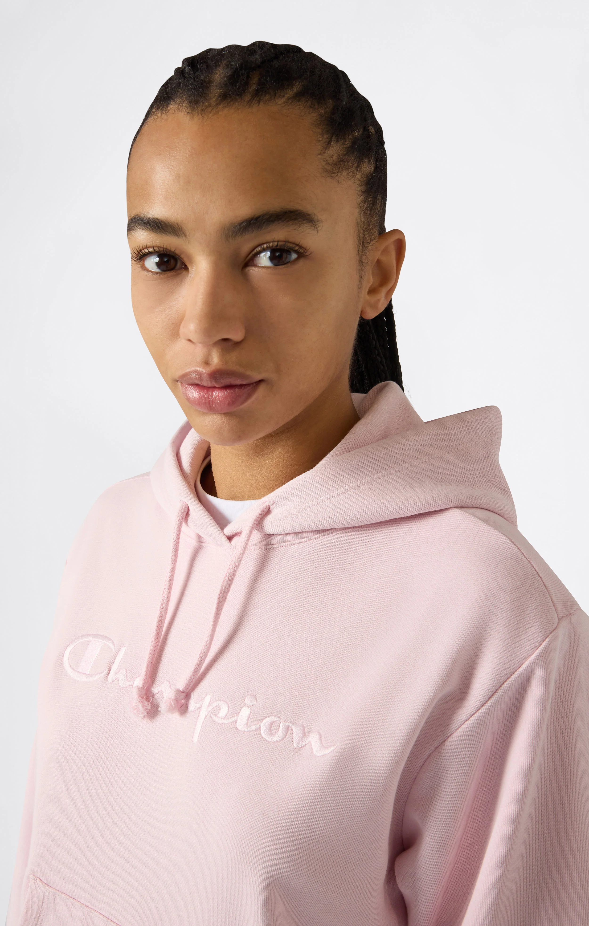 Women’s Lightweight Hooded Sweatshirt with Tonal Embroidered Maxi Logo Icons - Image 2