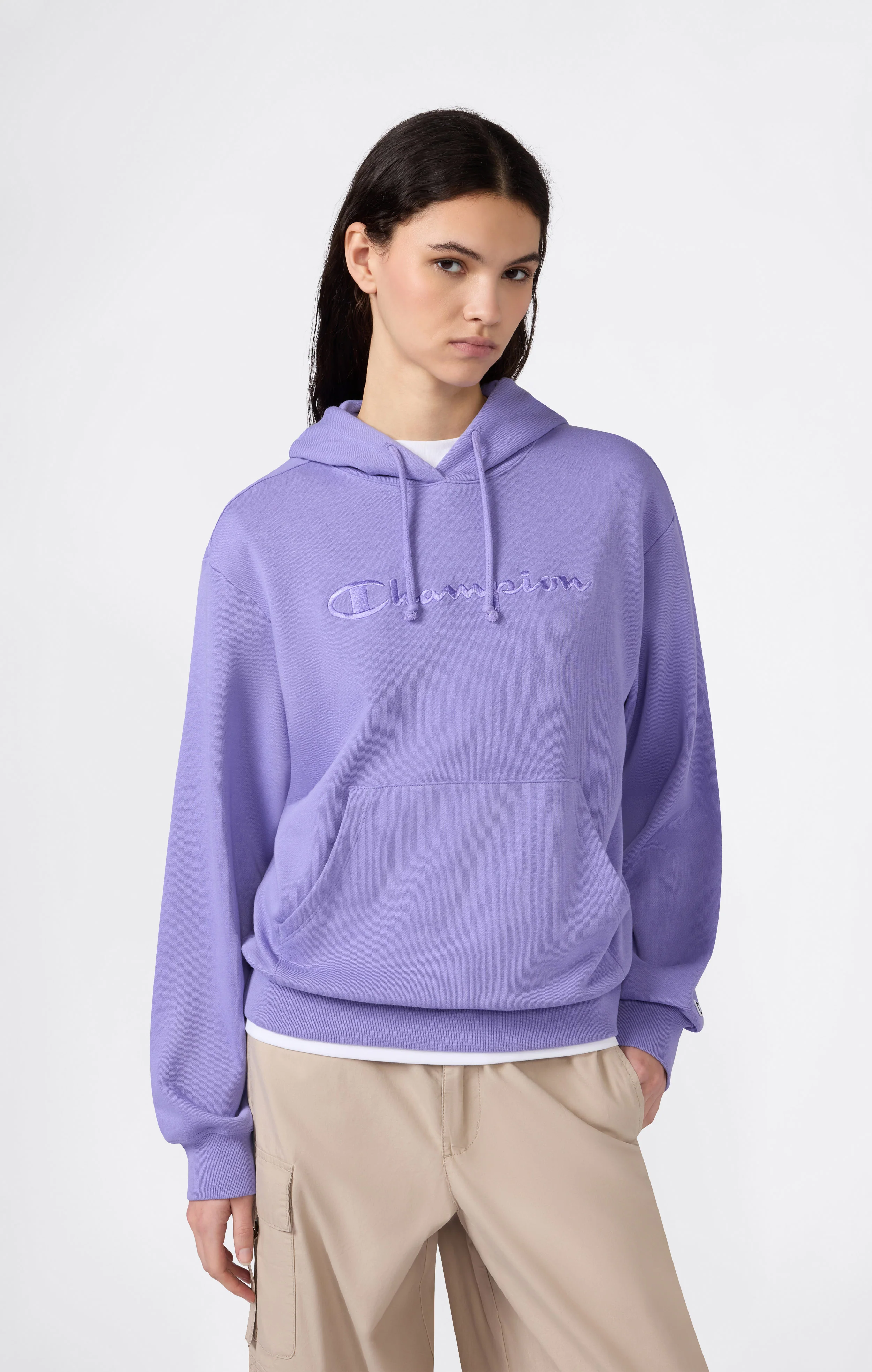 Women’s Lightweight Hooded Sweatshirt with Tonal Embroidered Maxi Logo Icons