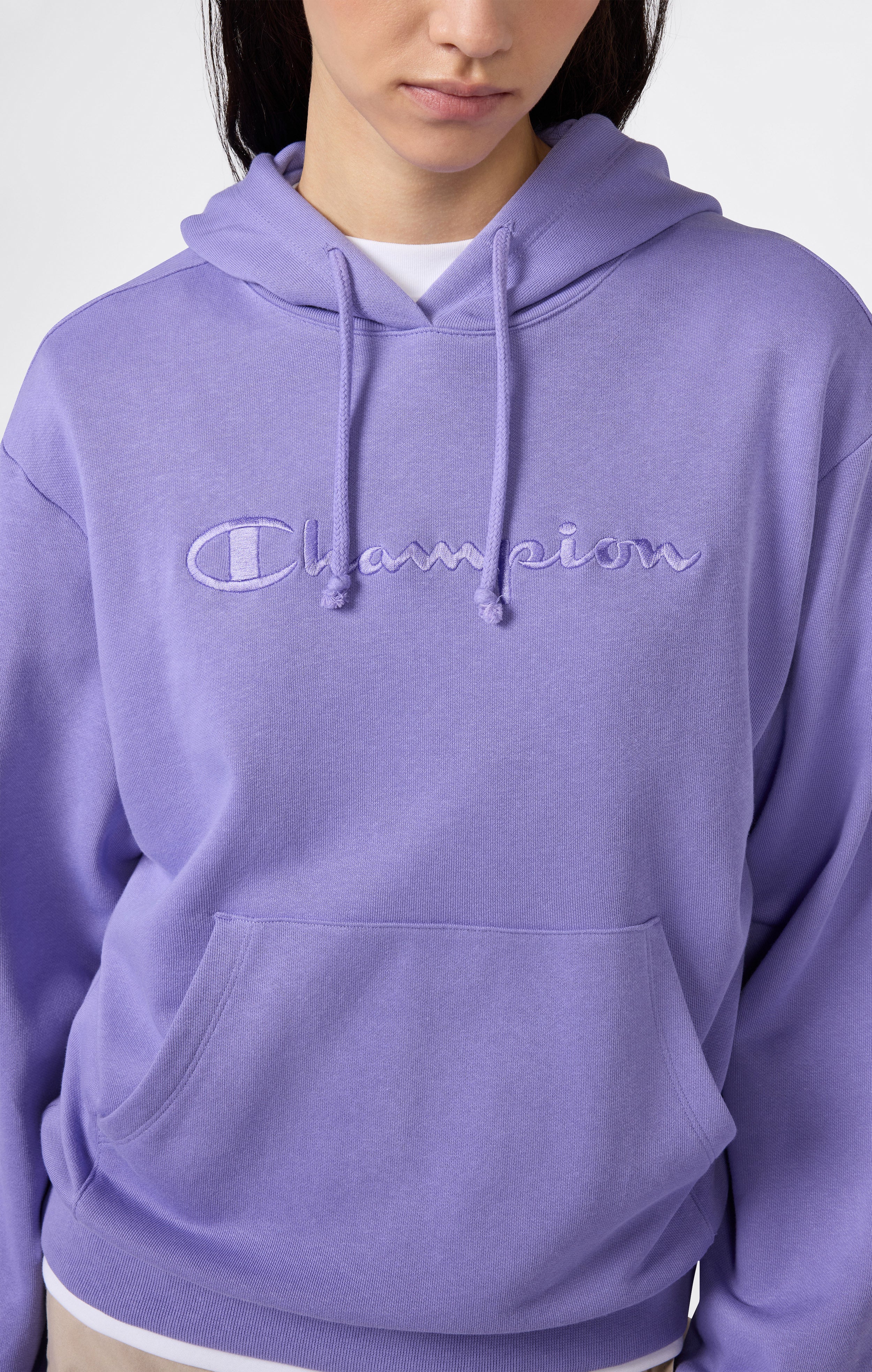 Women’s Lightweight Hooded Sweatshirt with Tonal Embroidered Maxi Logo Icons - Image 2