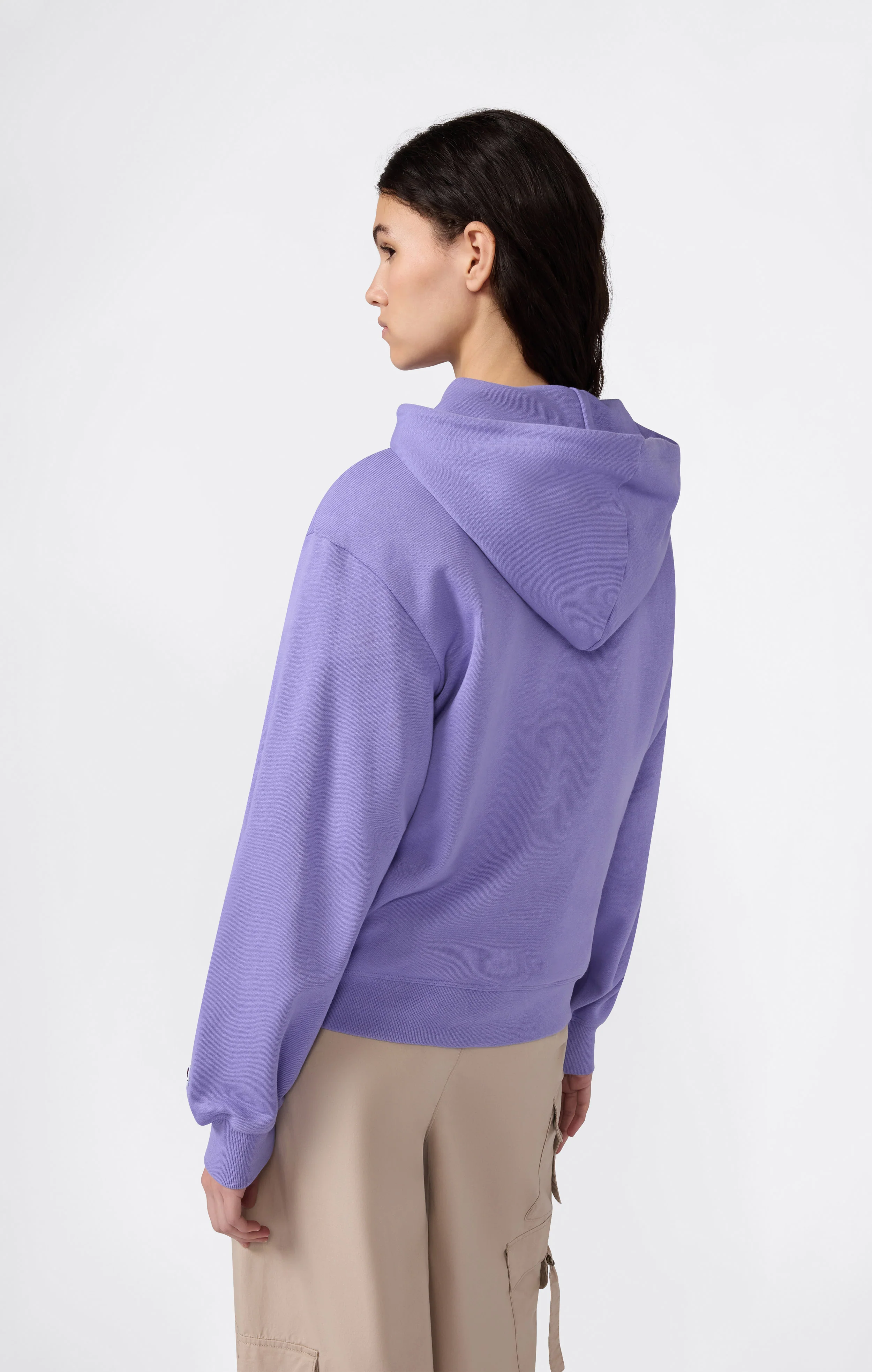 Women’s Lightweight Hooded Sweatshirt with Tonal Embroidered Maxi Logo Icons - Image 3