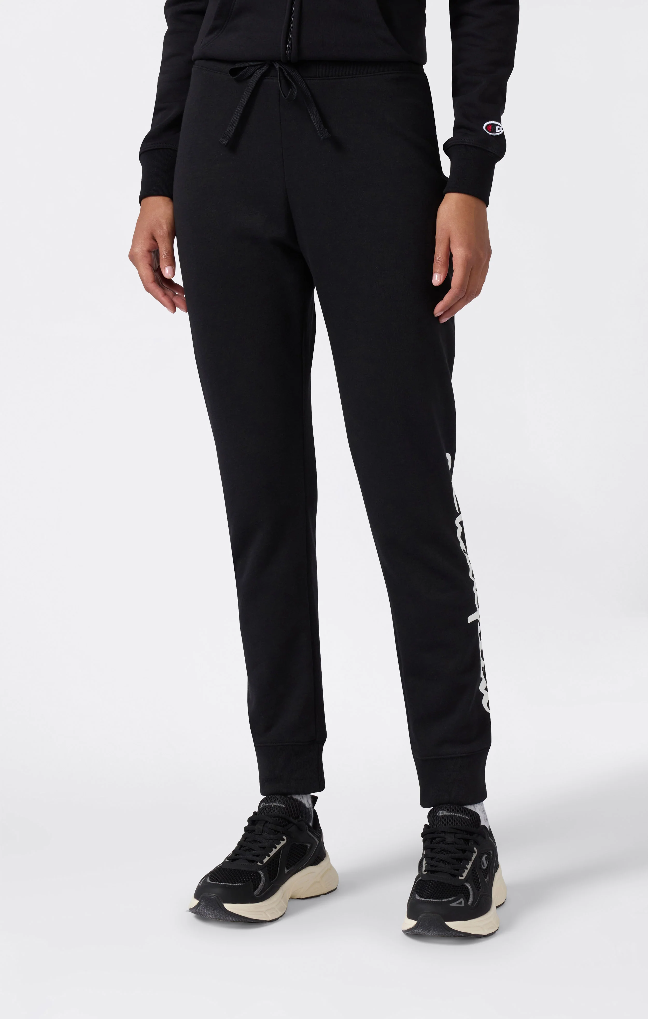 Women’s Lightweight Jogger Pants with Rib Cuffs and Maxi Printed Logo
