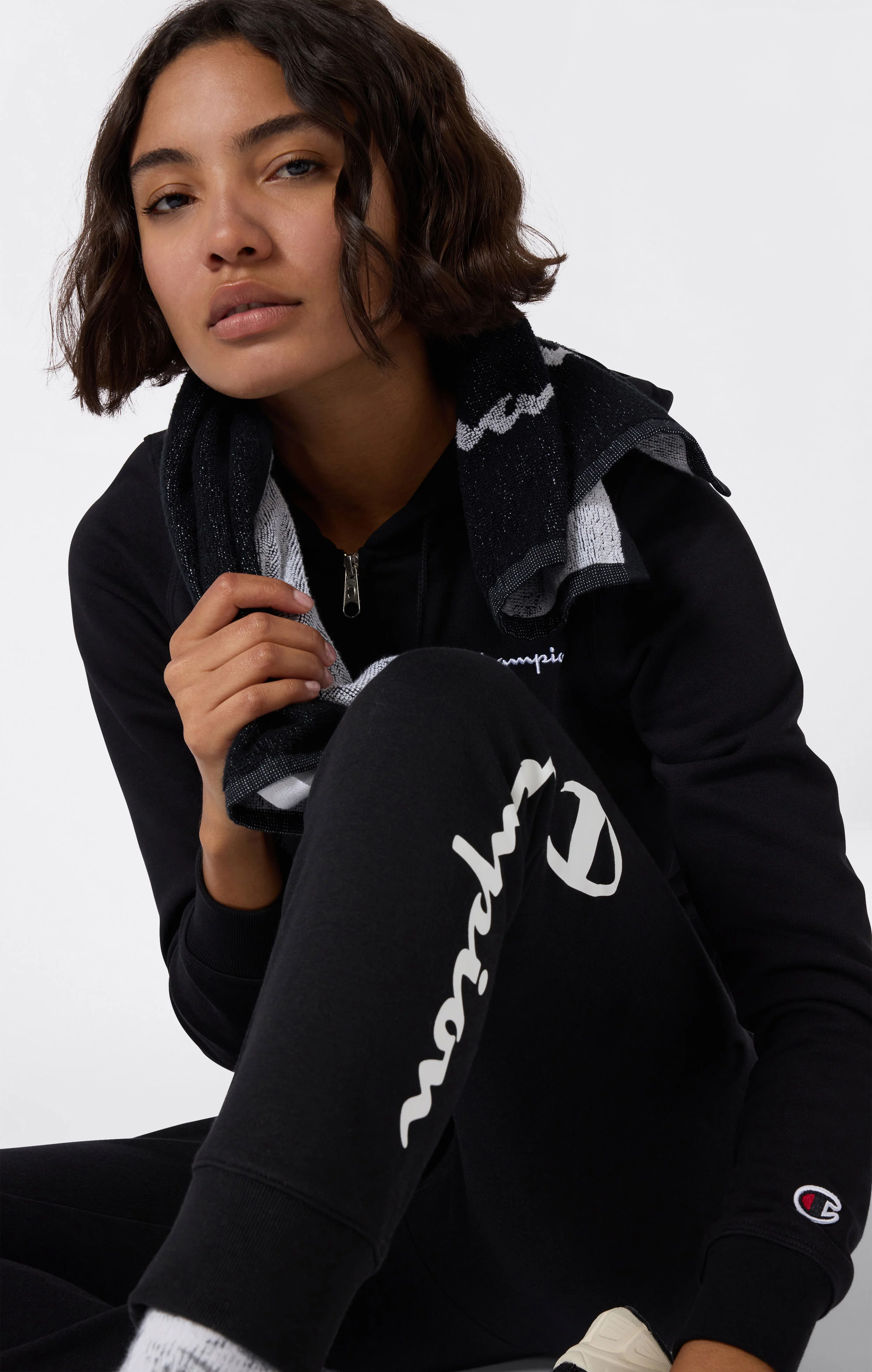 Women’s Lightweight Jogger Pants with Rib Cuffs and Maxi Printed Logo - Image 2