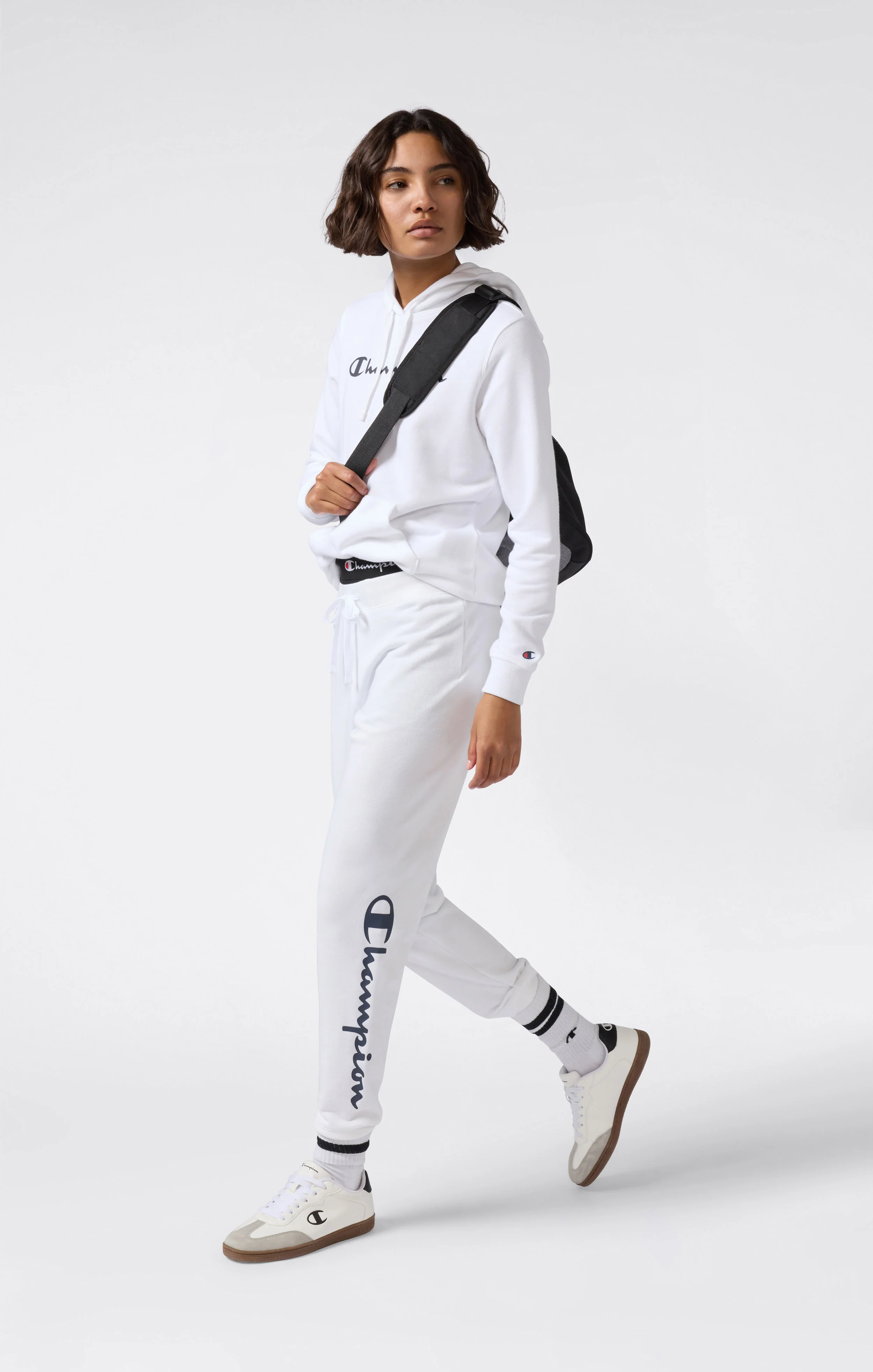 Women’s Lightweight Jogger Pants with Rib Cuffs and Maxi Printed Logo
