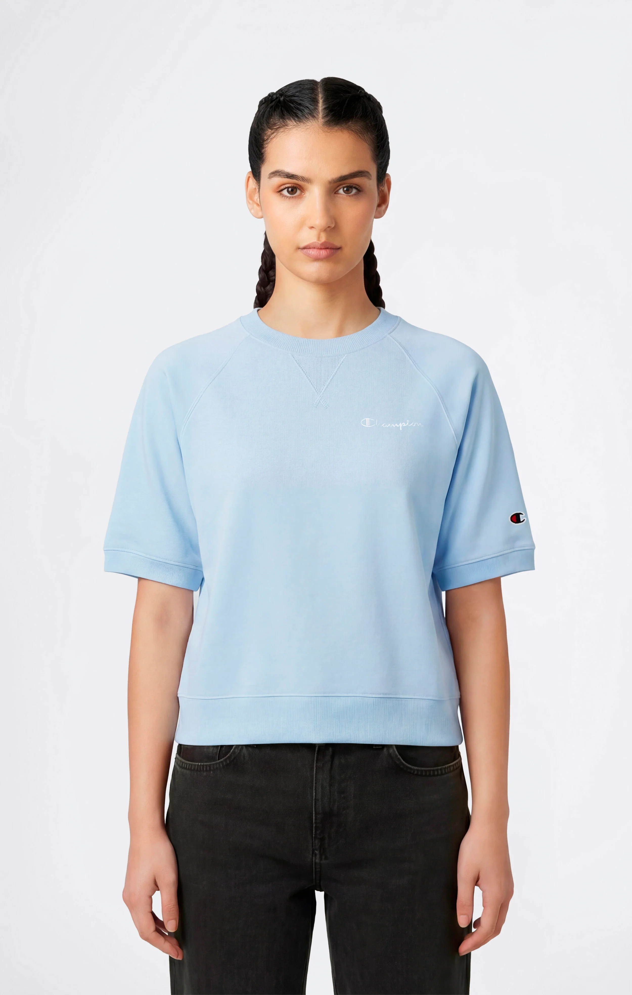 Women’s Lightweight Short Sleeve Crewneck Sweatshirt Icons