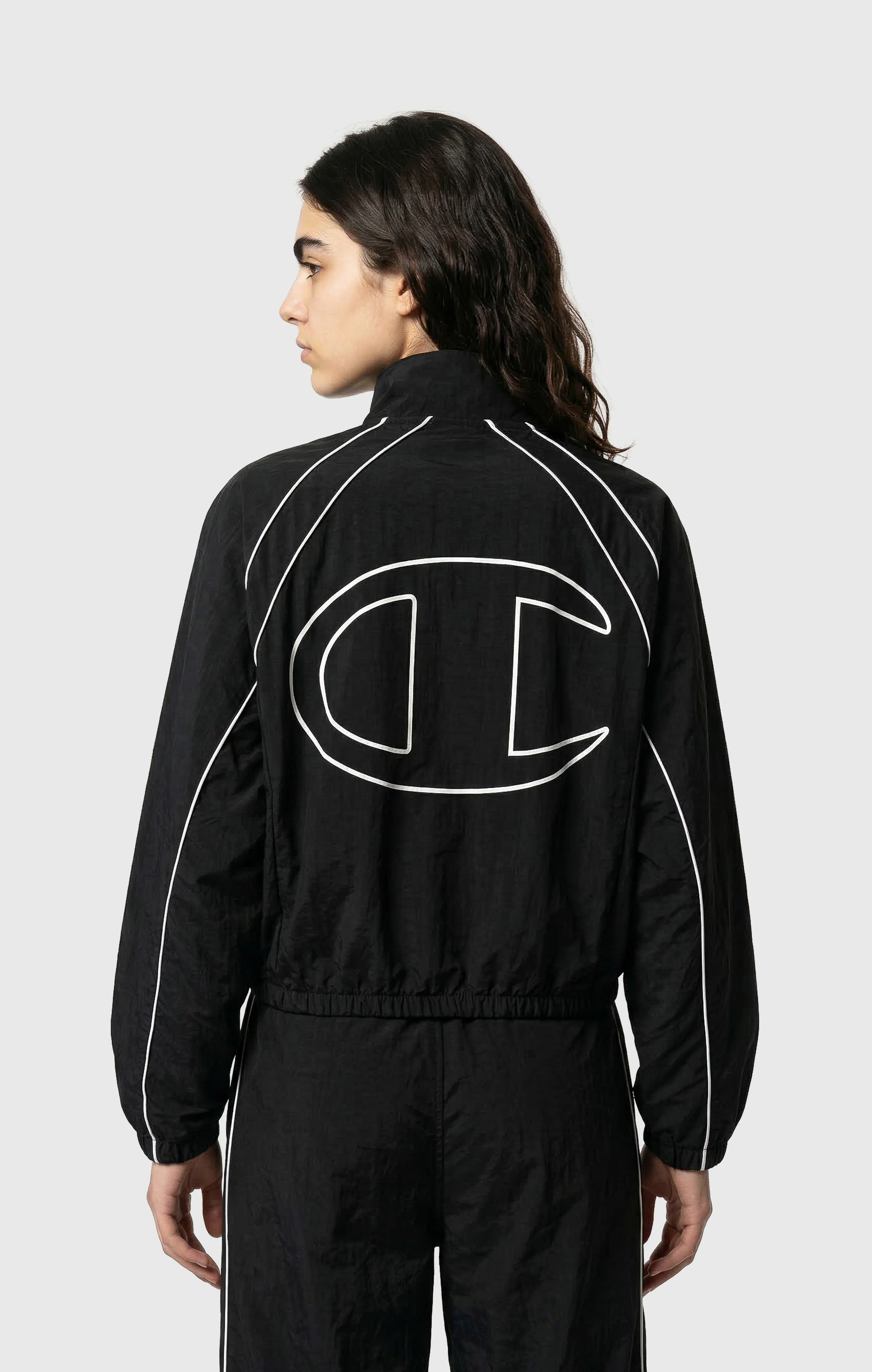 Women’s Woven Nylon Full-Zip Track Top Loose Fit - Image 3