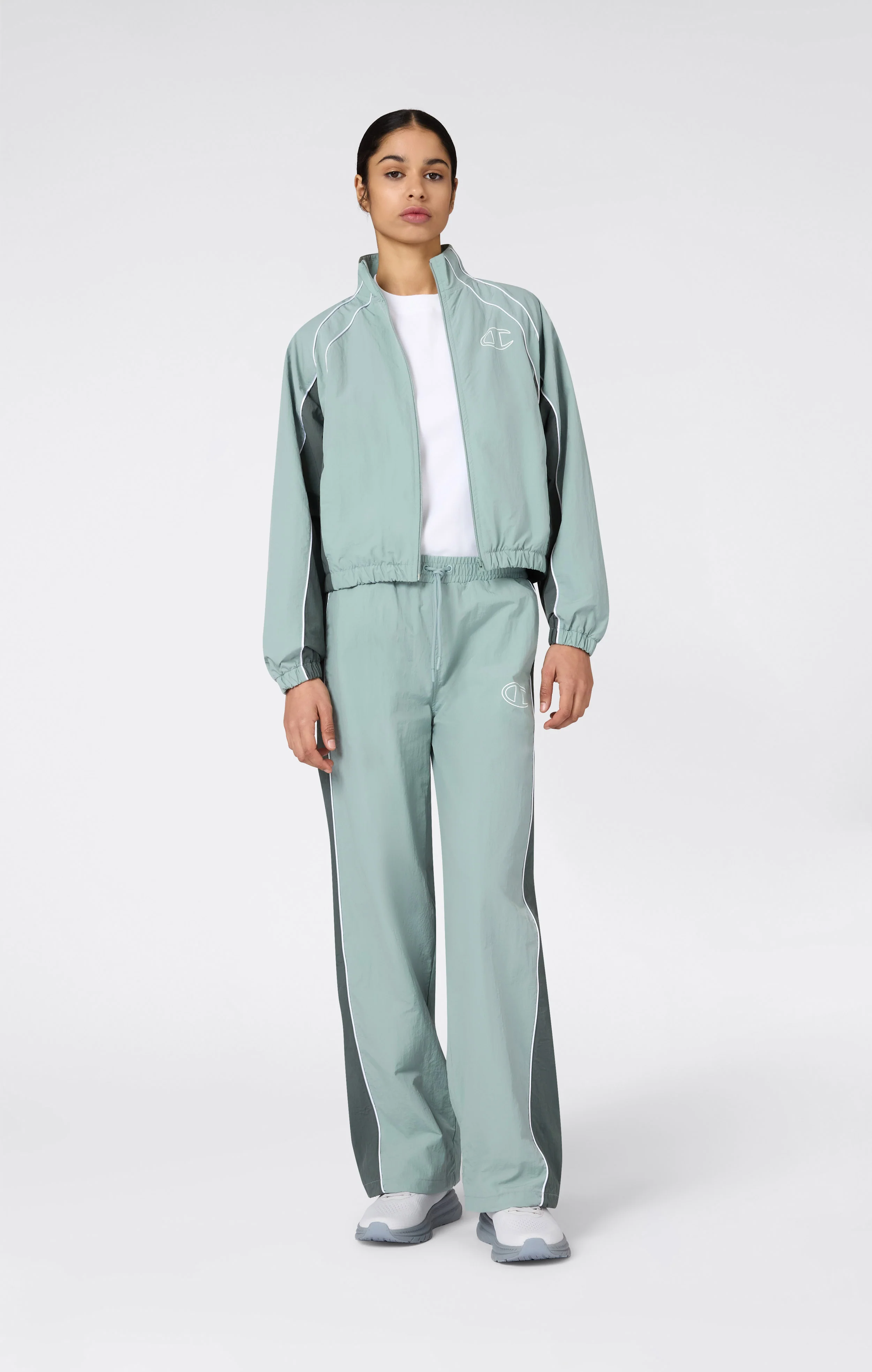 Women’s Woven Nylon Full-Zip Track Top Loose Fit - Image 4