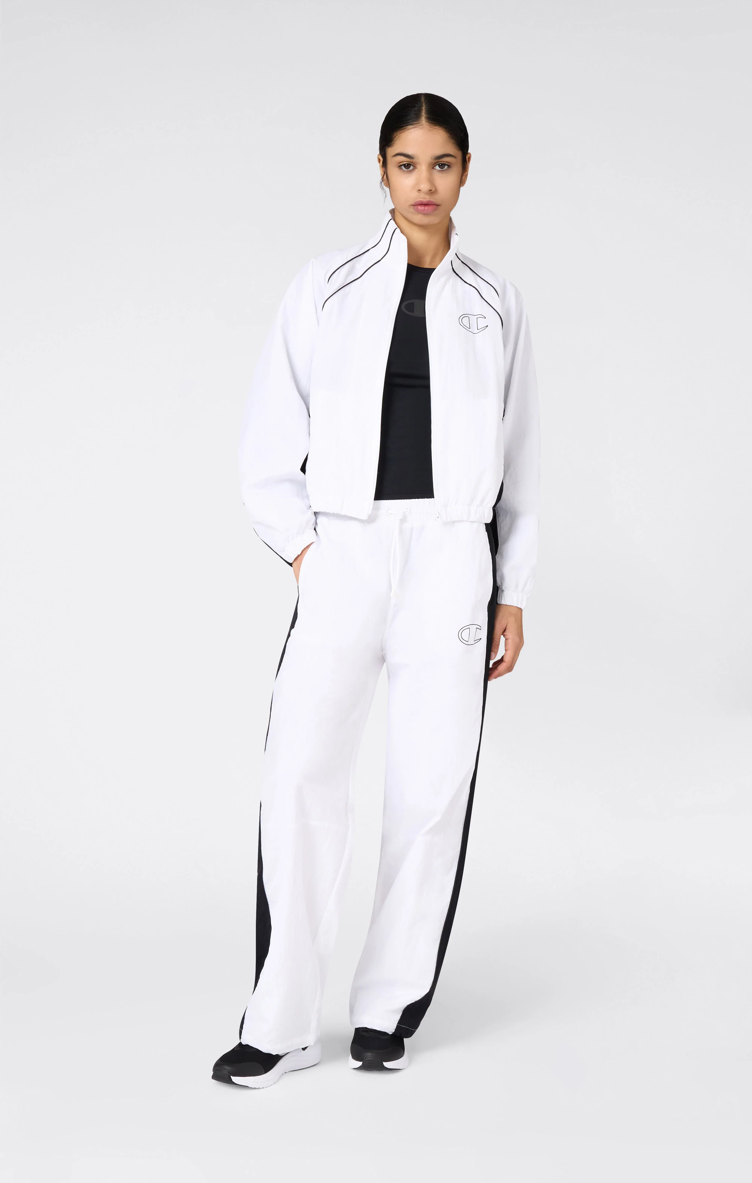Women’s Woven Nylon Full-Zip Track Top Loose Fit - Image 4