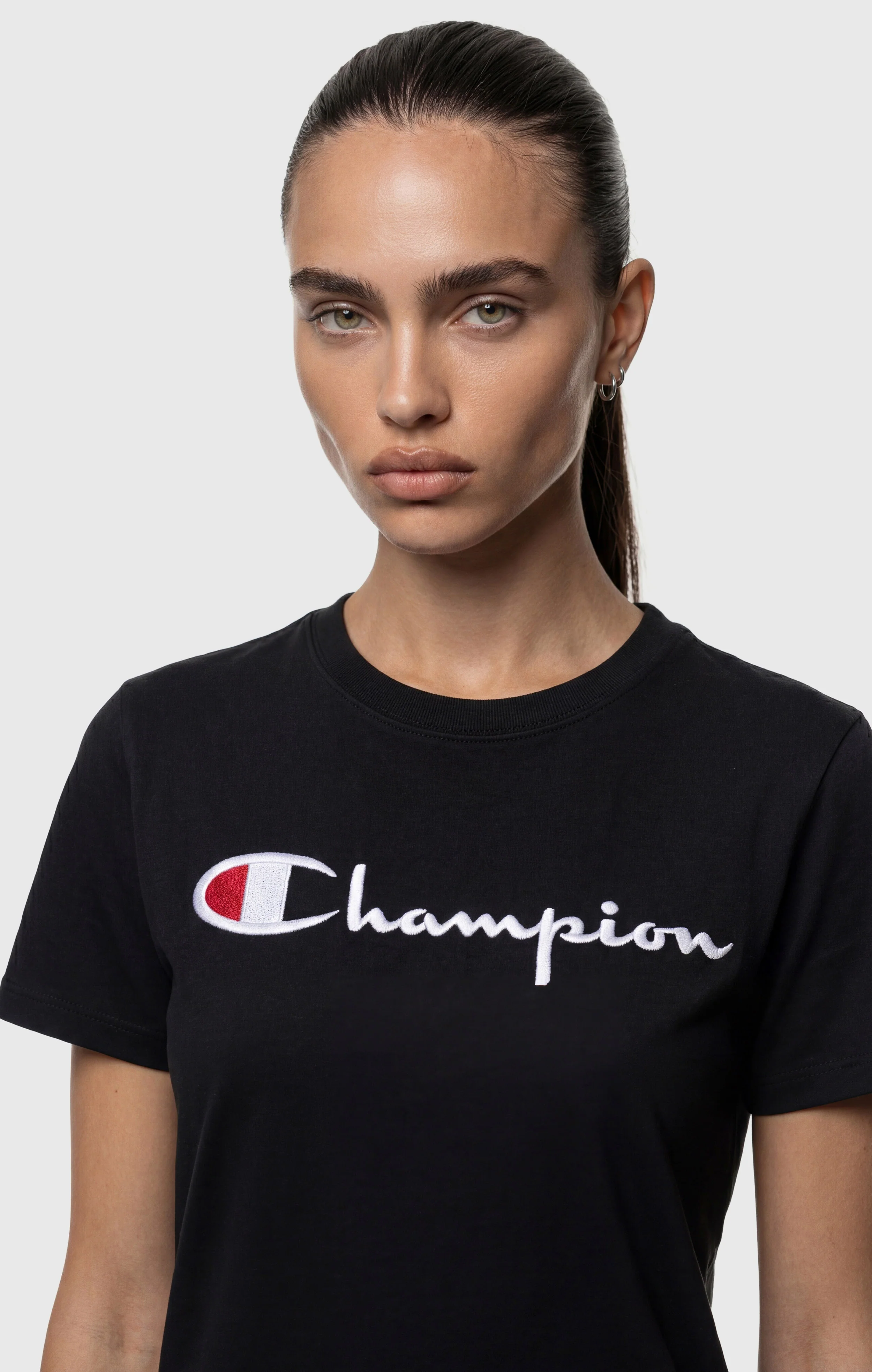 Women’s Reverse Weave Crewneck T-Shirt with Embroidered Logo - Image 4