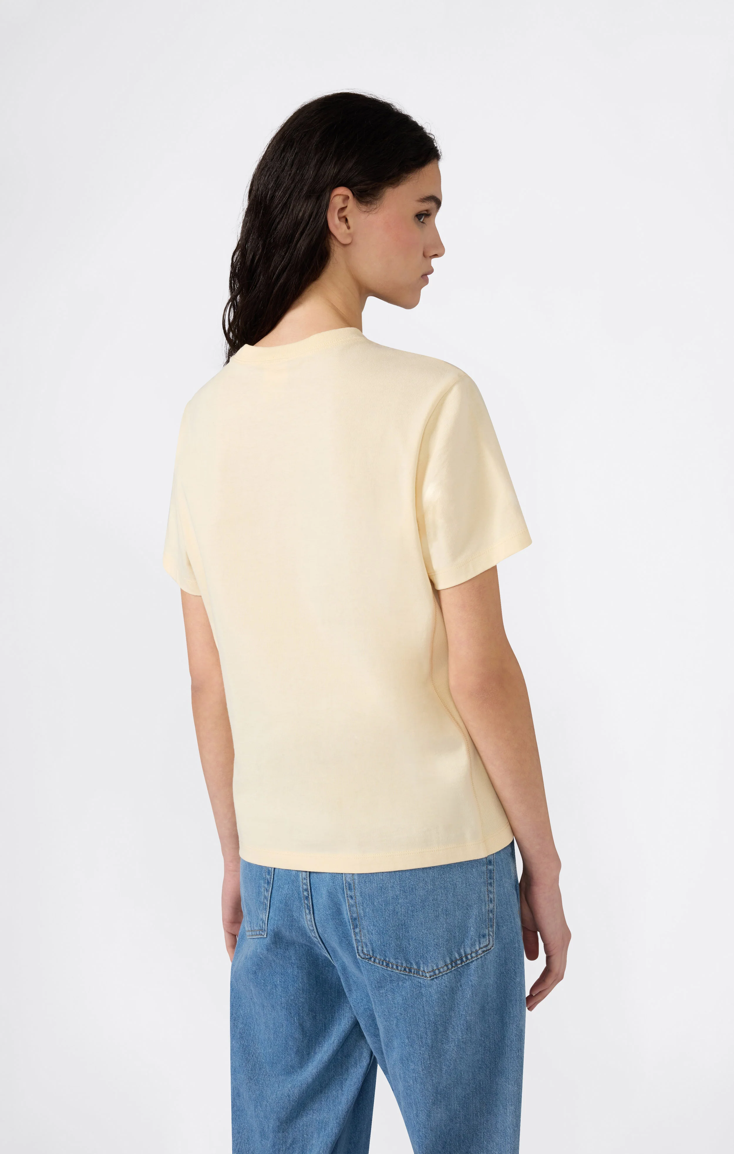Women’s Reverse Weave Crewneck T-Shirt with Embroidered Logo - Image 3