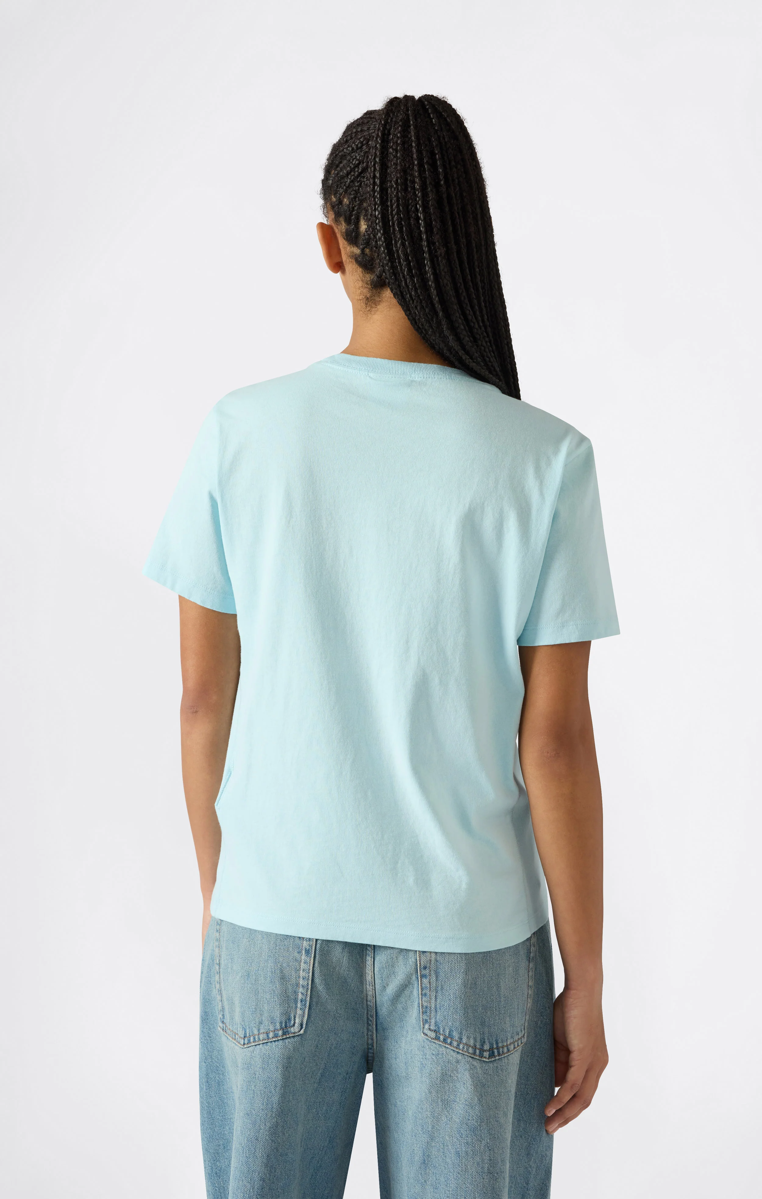 Women’s Reverse Weave Crewneck T-Shirt with Embroidered Logo - Image 3