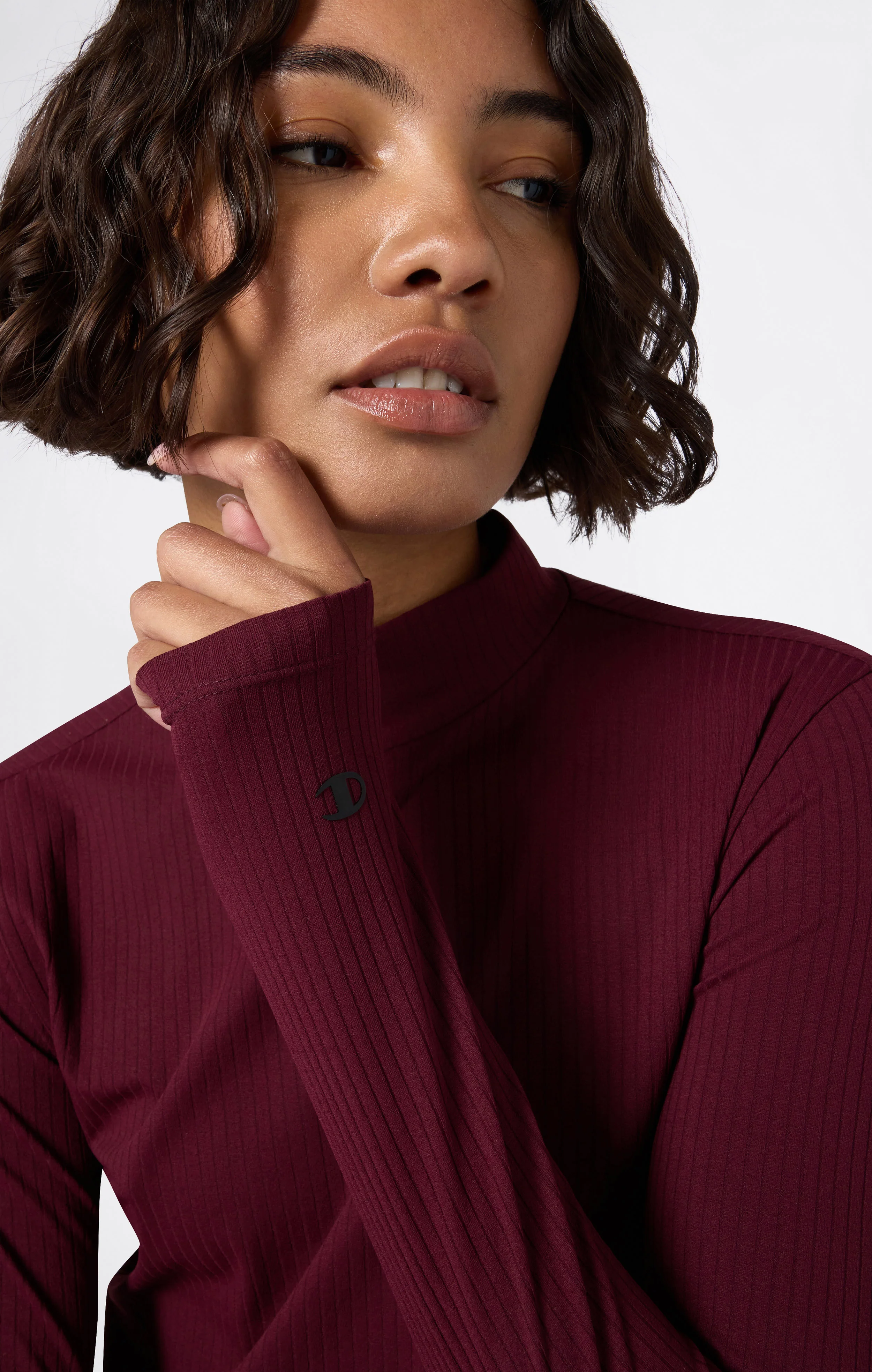 Women’s Long-Sleeve Ribbed Slim Fit C-Tech T-Shirt - Image 3