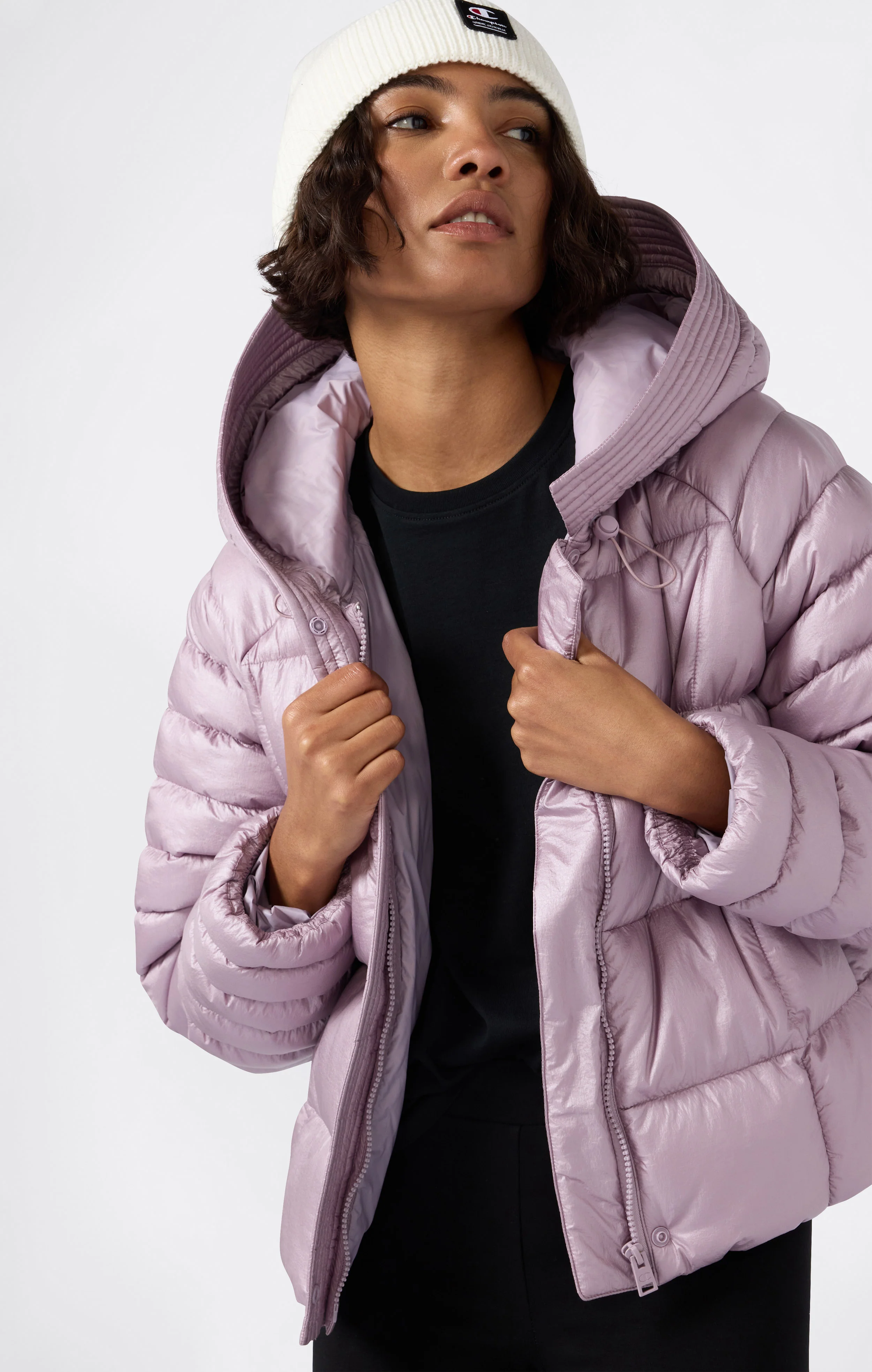 Women’s Shiny Hooded Puffer Jacket - Image 5