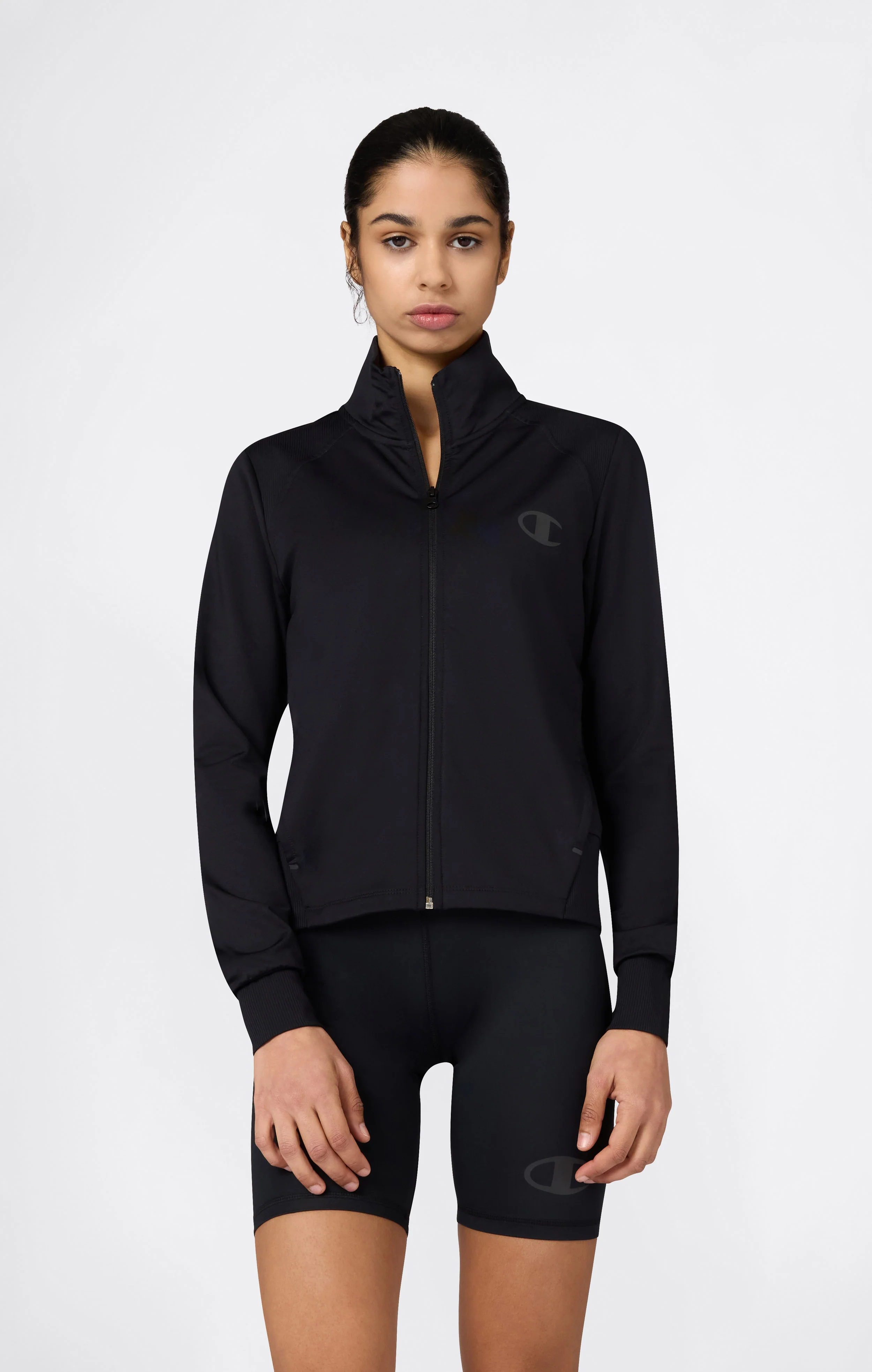 Women's Slim Fit Full-Zip Stretch Poly Hoodie