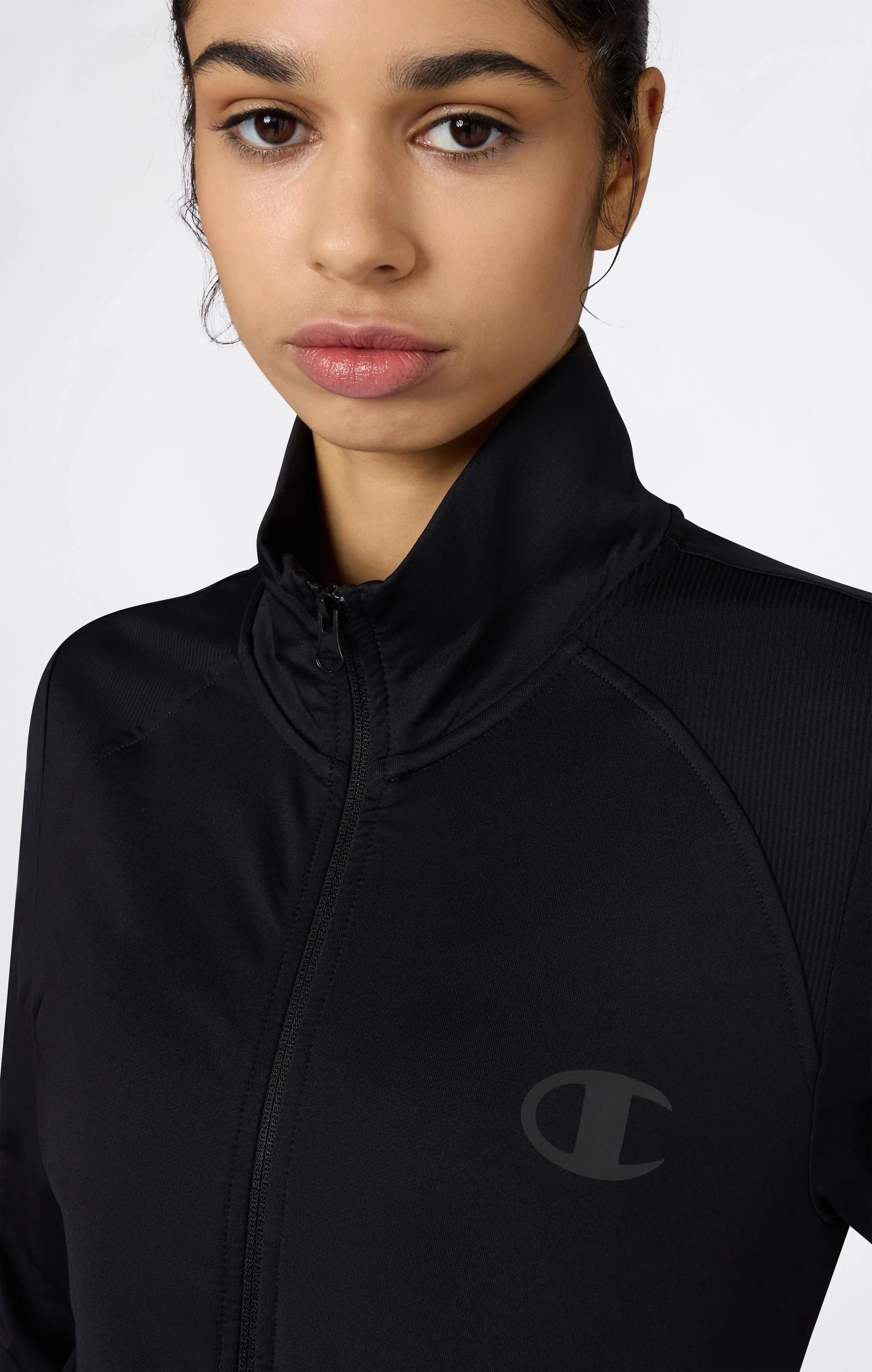 Women's Slim Fit Full-Zip Stretch Poly Hoodie - Image 2