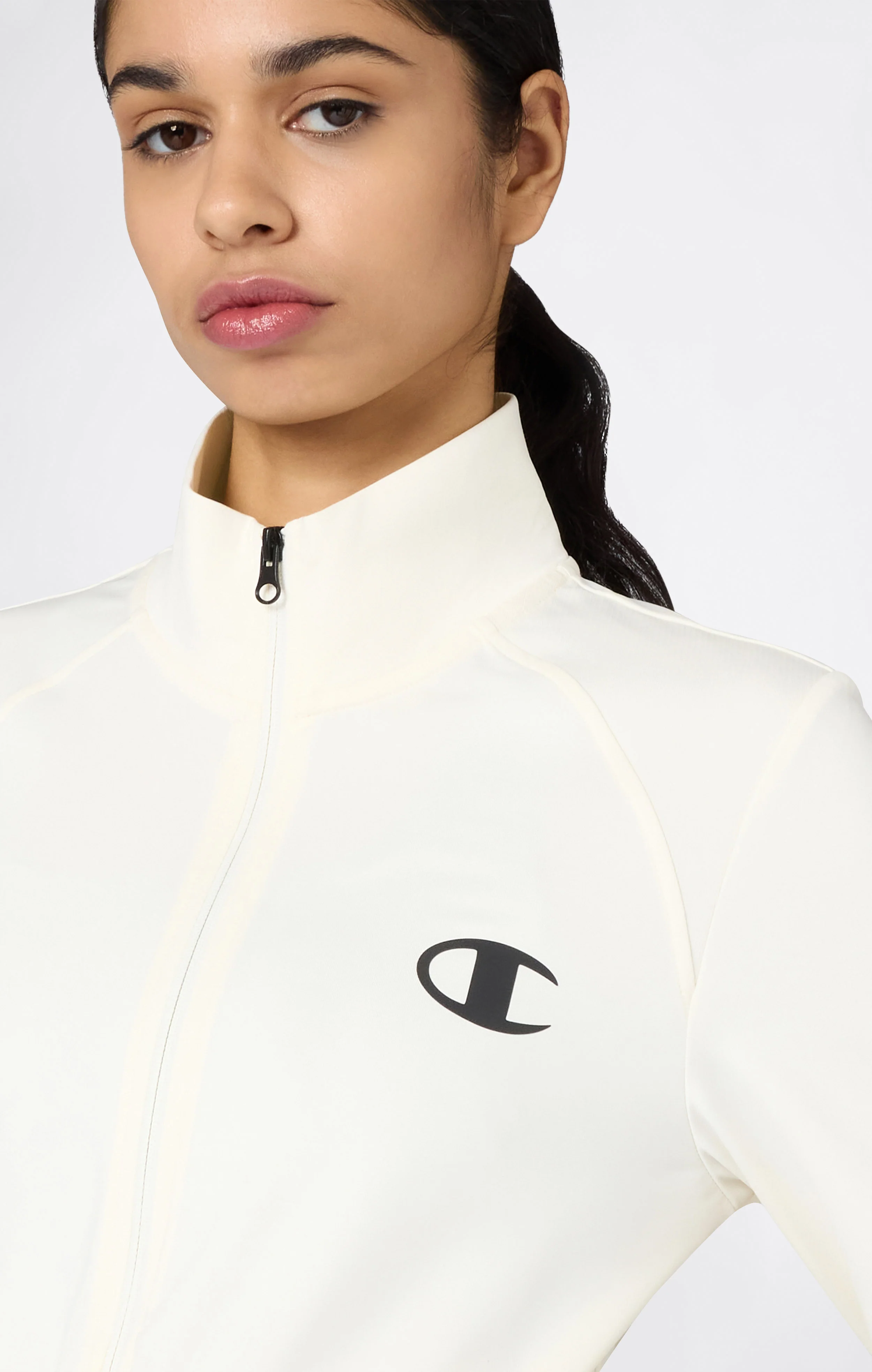 Women's Slim Fit Full-Zip Stretch Poly Hoodie - Image 2