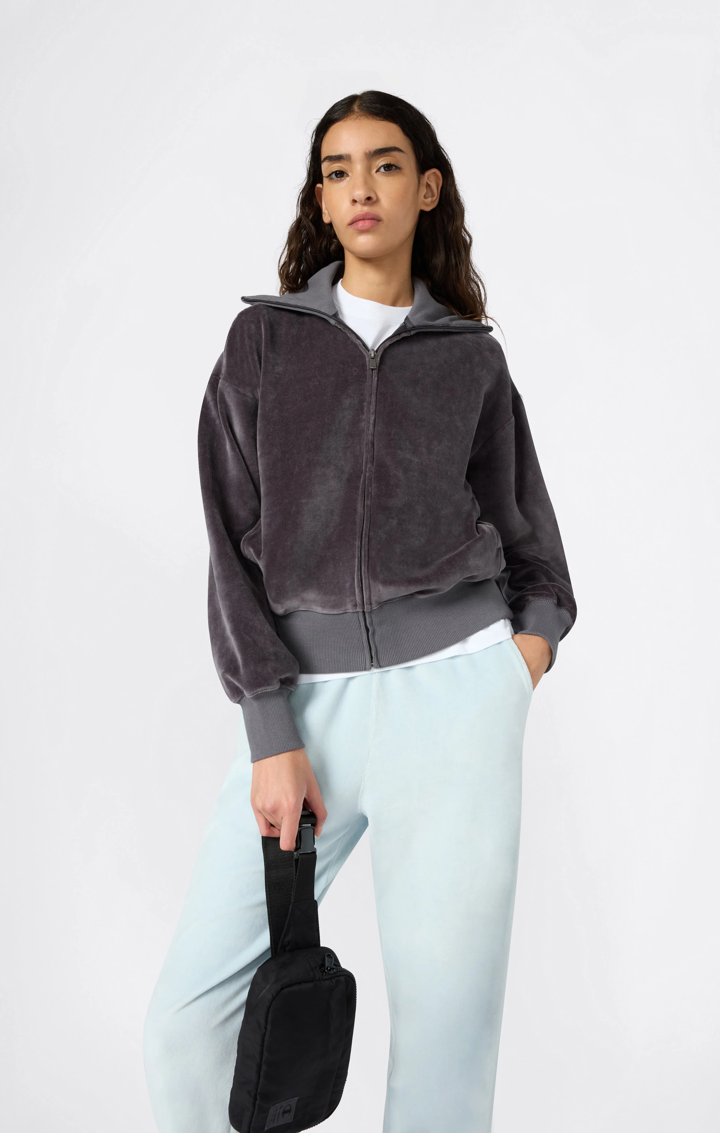 Women's Velour Full Zip Sweatshirt - Image 3