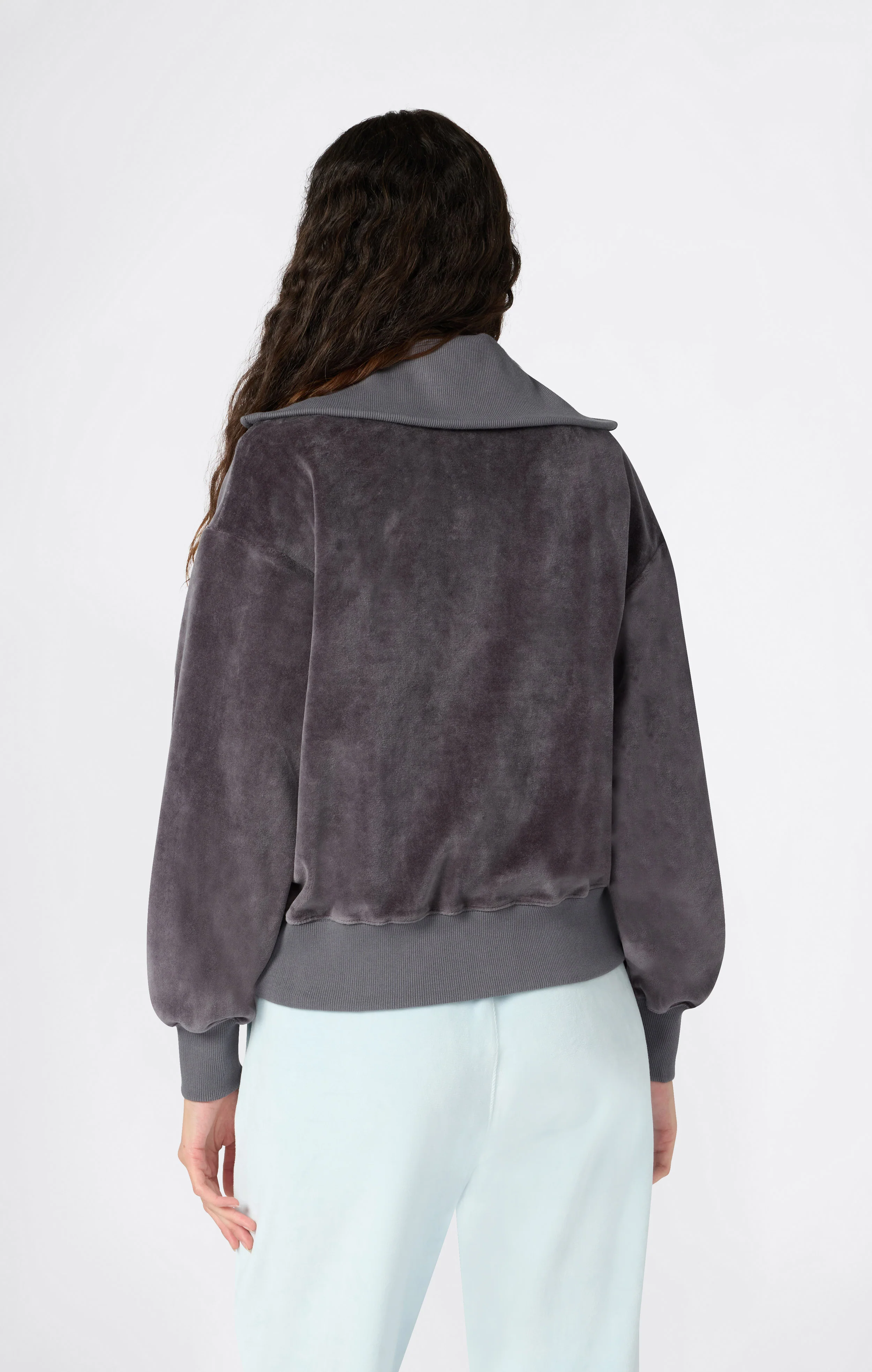Women's Velour Full Zip Sweatshirt - Image 4