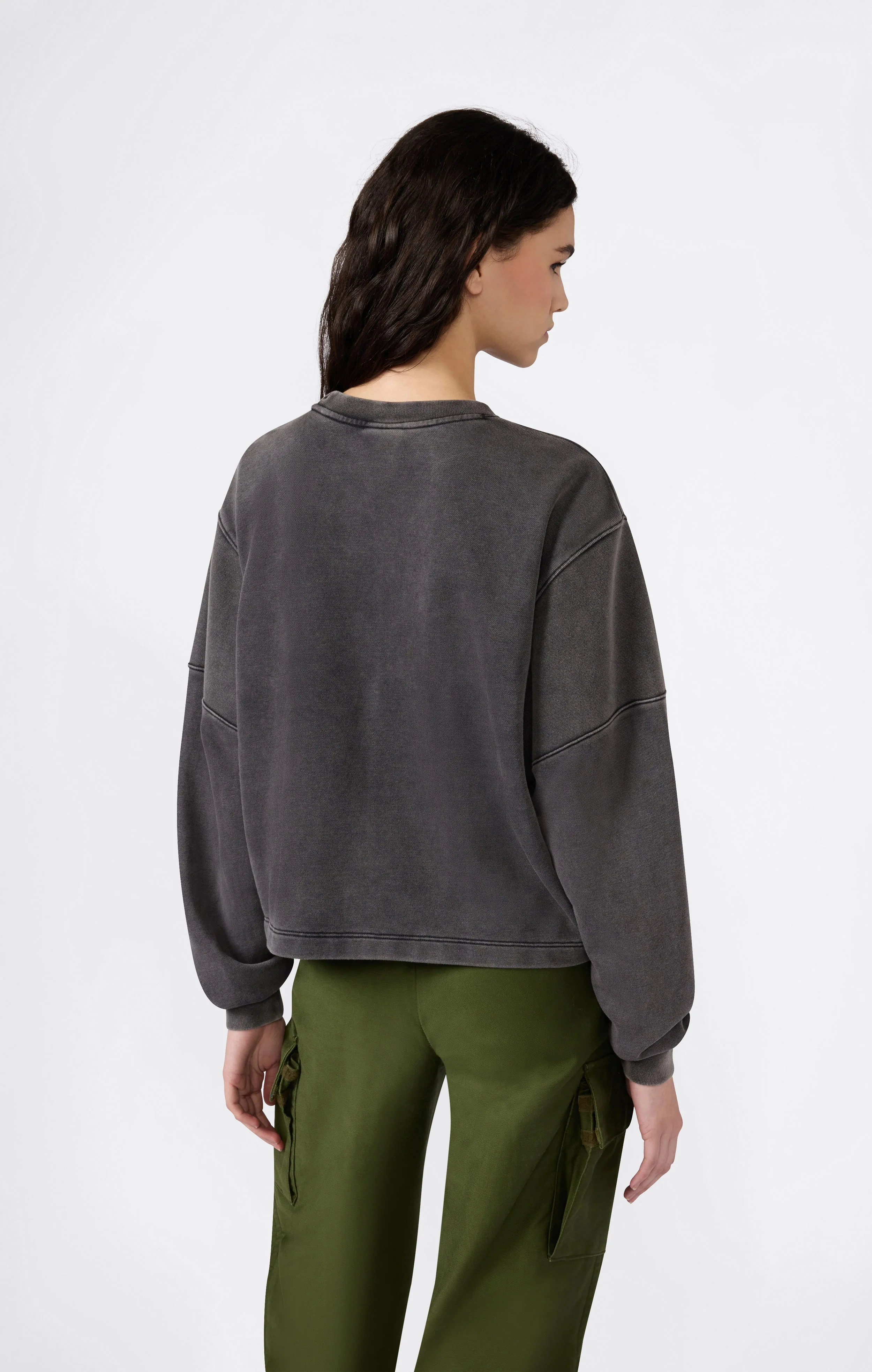 Women’s Washed Effect Crewneck Sweatshirt Icons - Image 3
