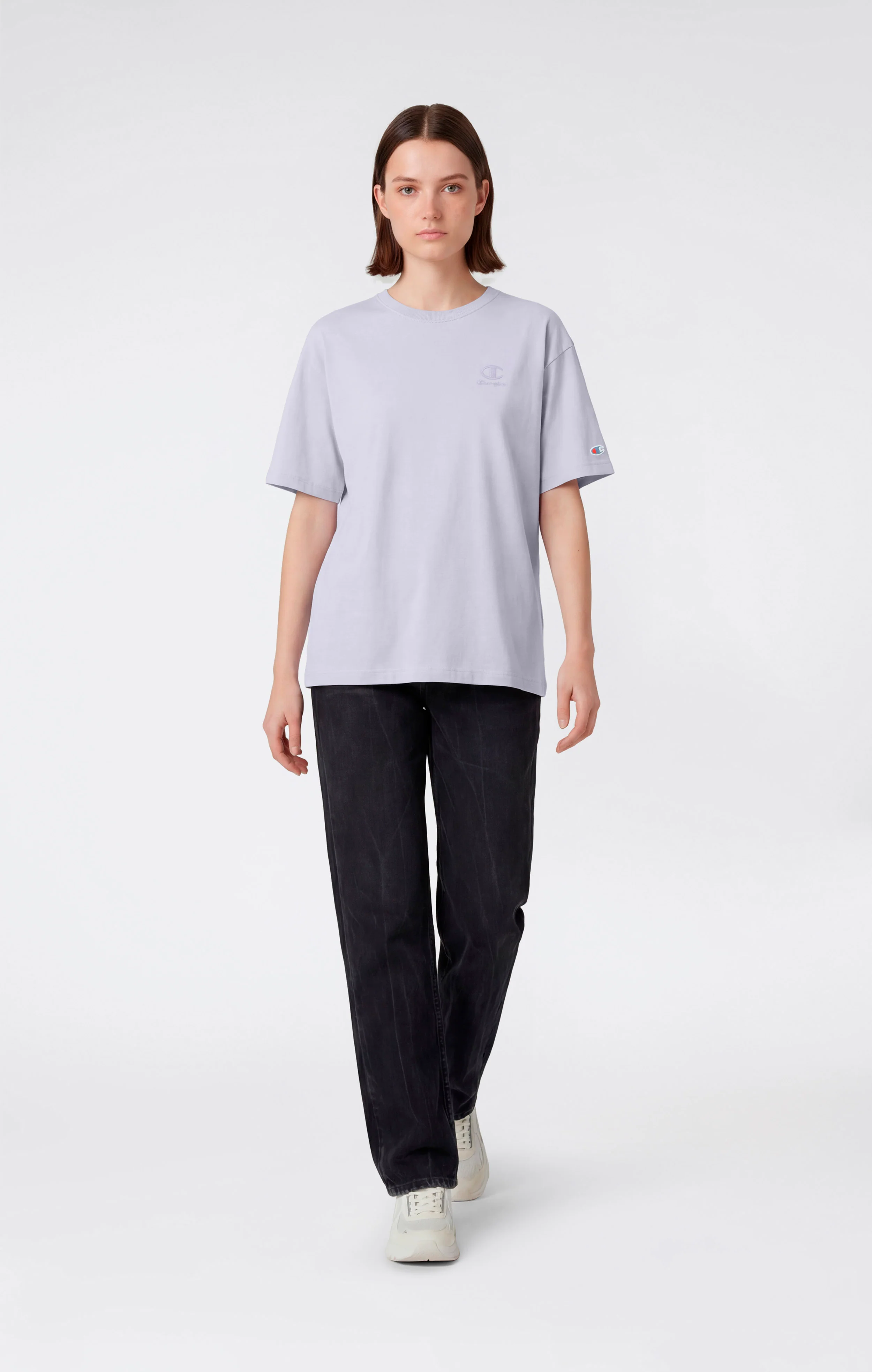 Women’s Washed Effect Crewneck T-Shirt Icons - Image 2